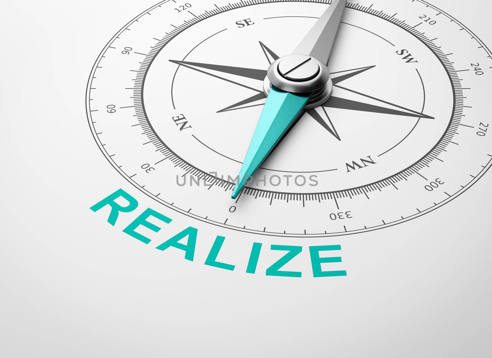 Compass on White Background, Realize Concept by make