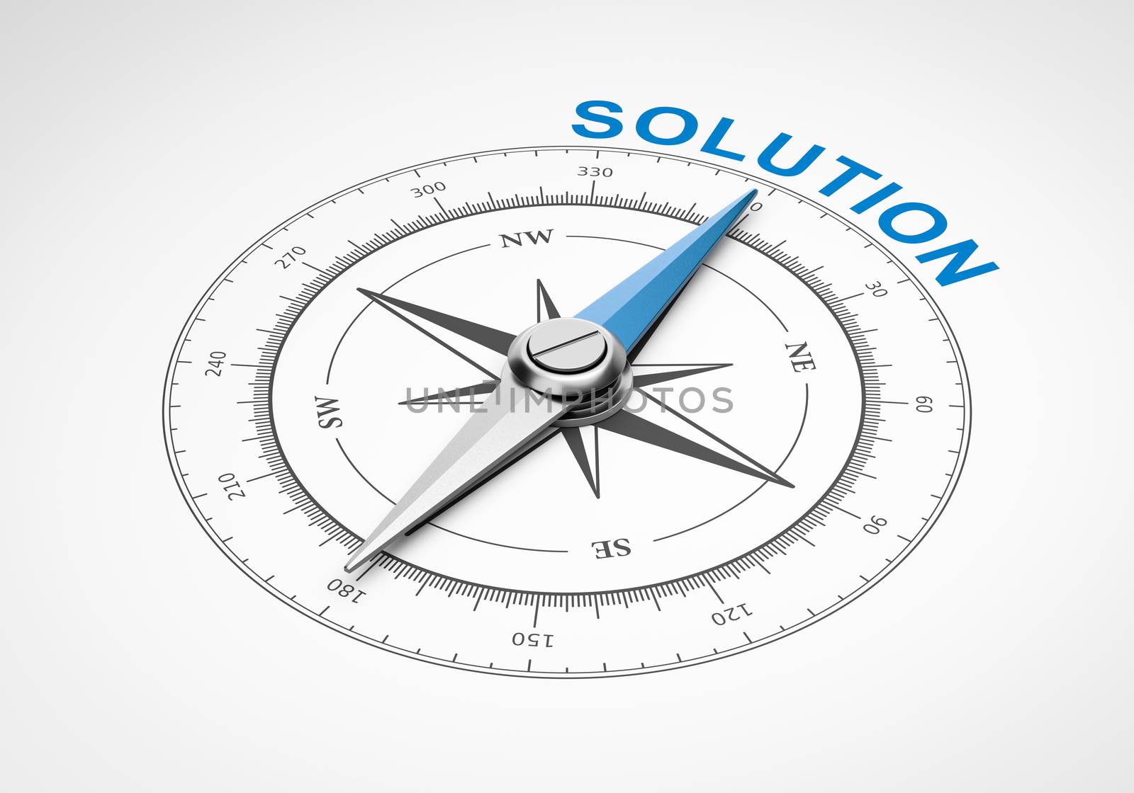 Compass on White Background, Solution Concept by make