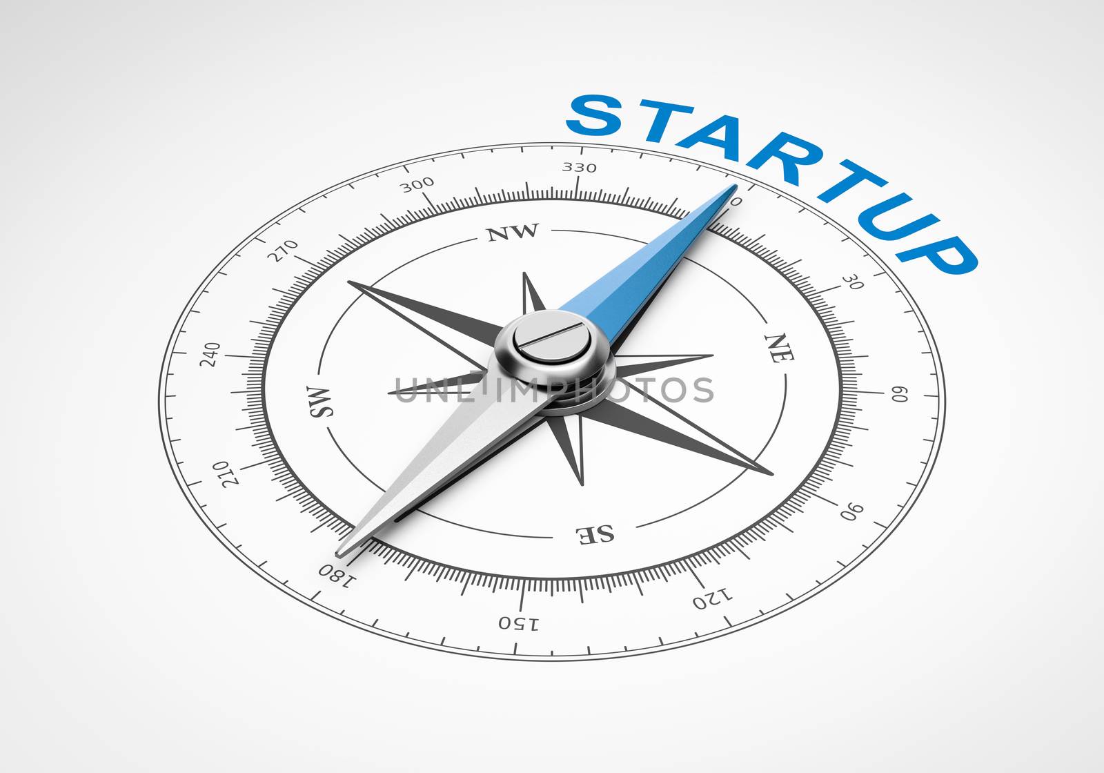 Compass on White Background, Startup Concept by make