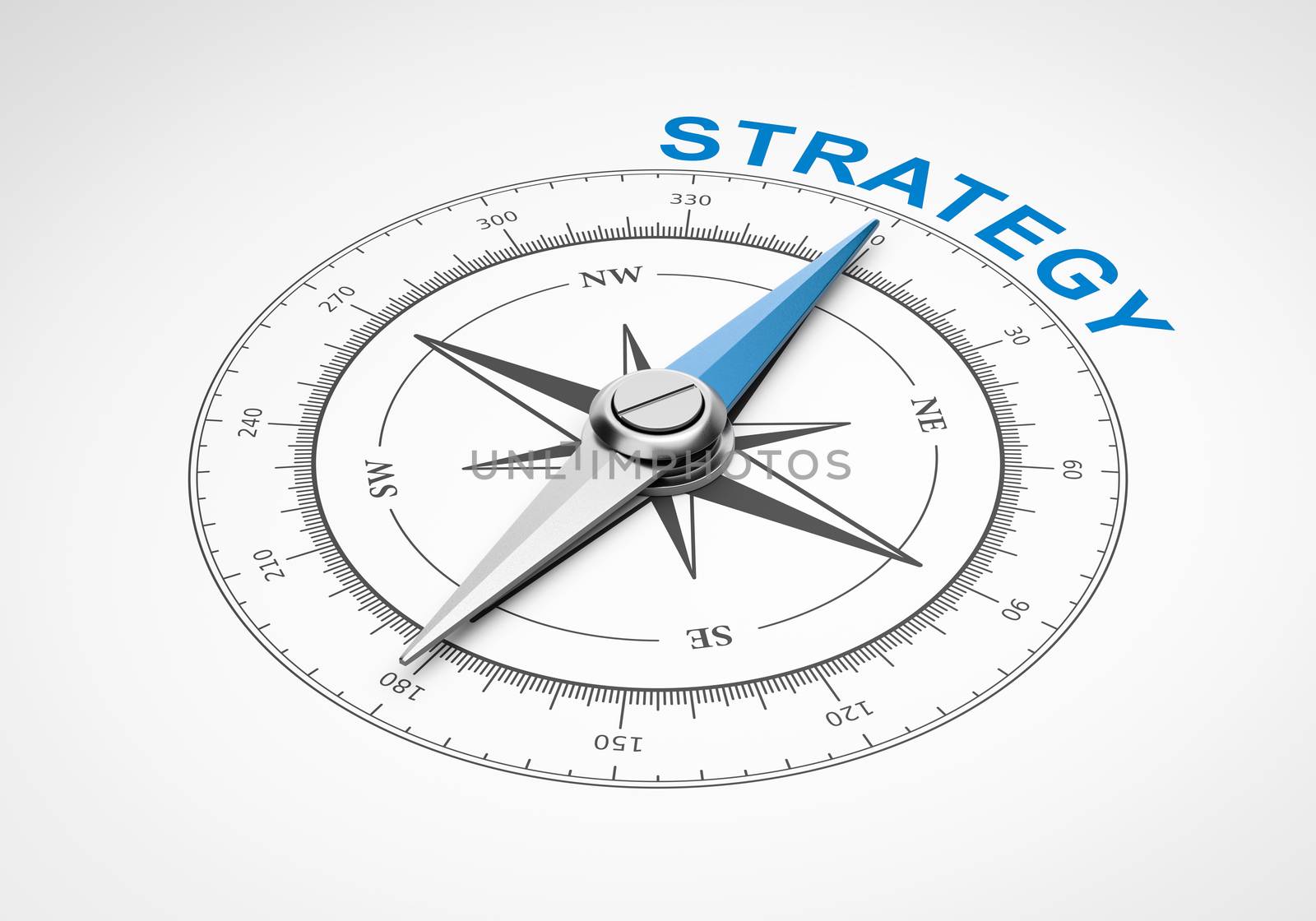 Compass on White Background, Strategy Concept by make