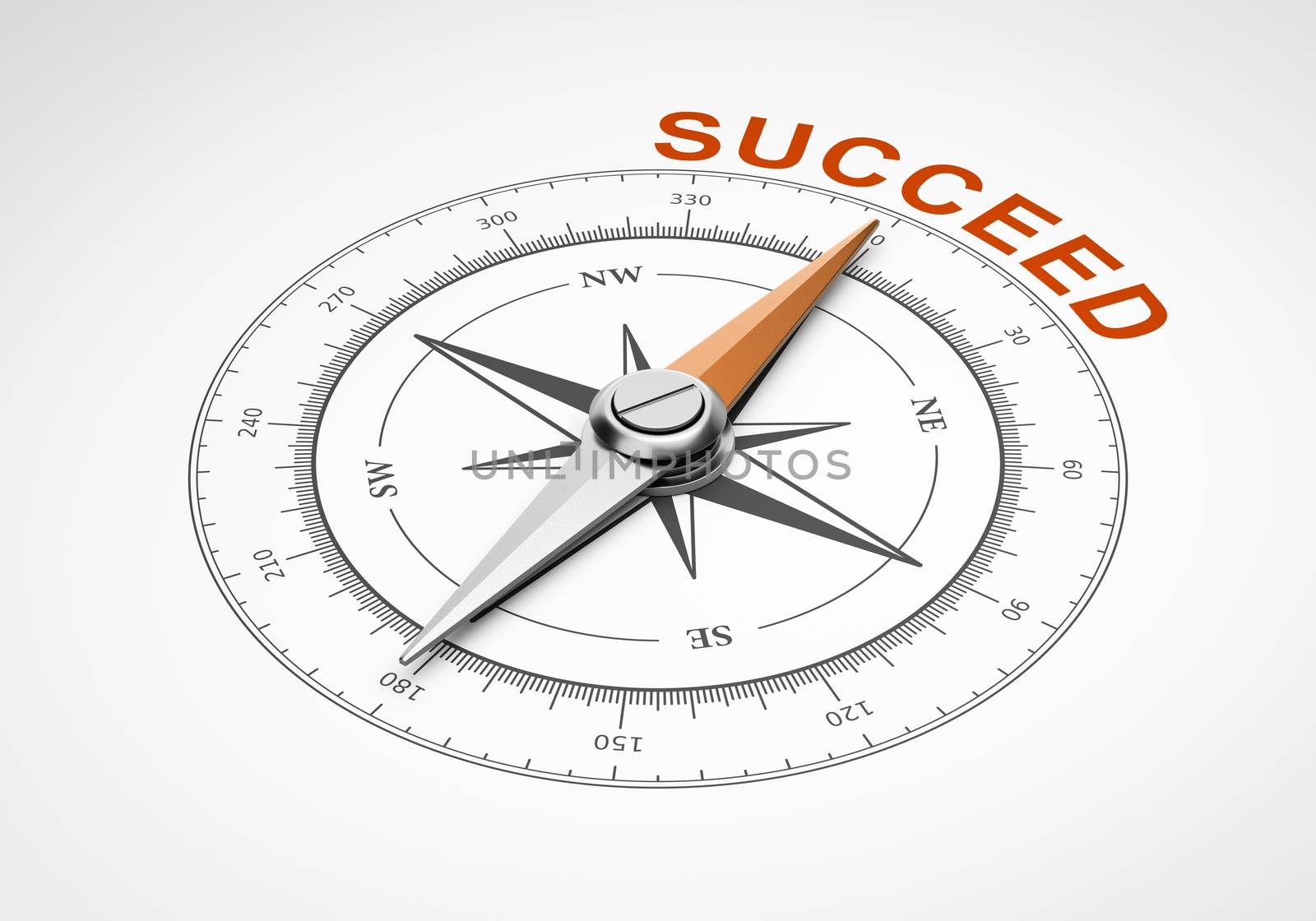 Compass on White Background, Succeed Concept by make