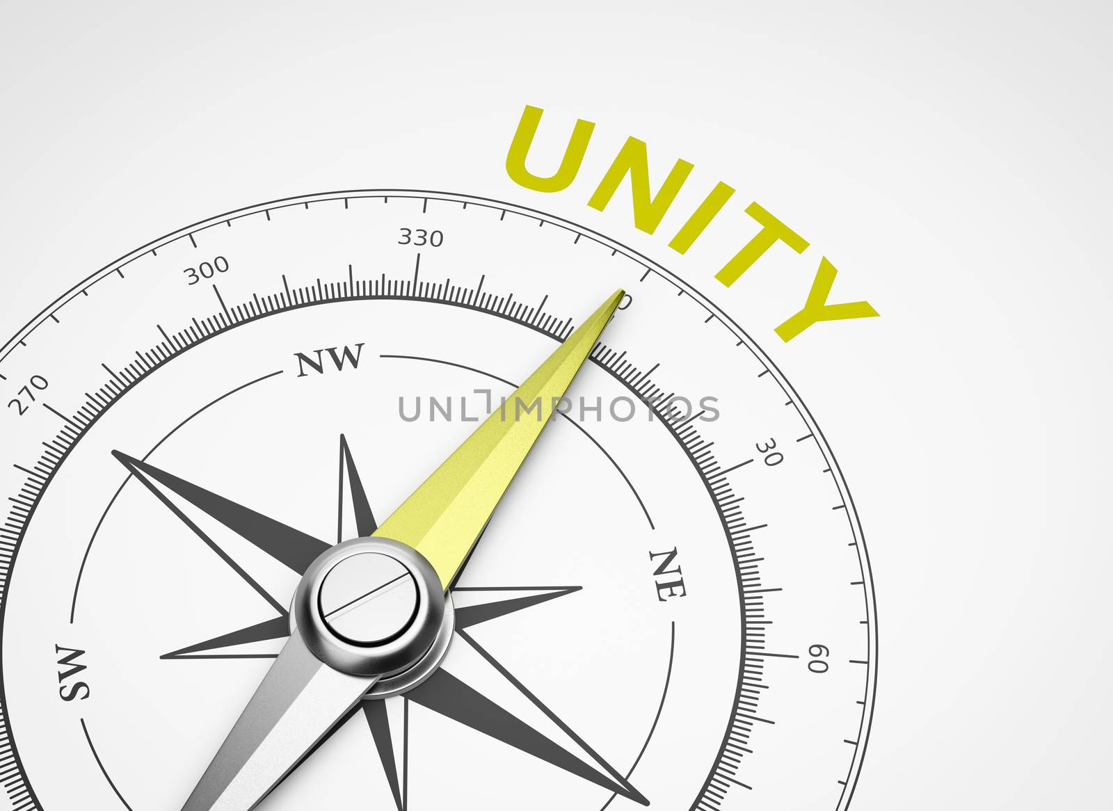 Compass on White Background, Unity Concept by make