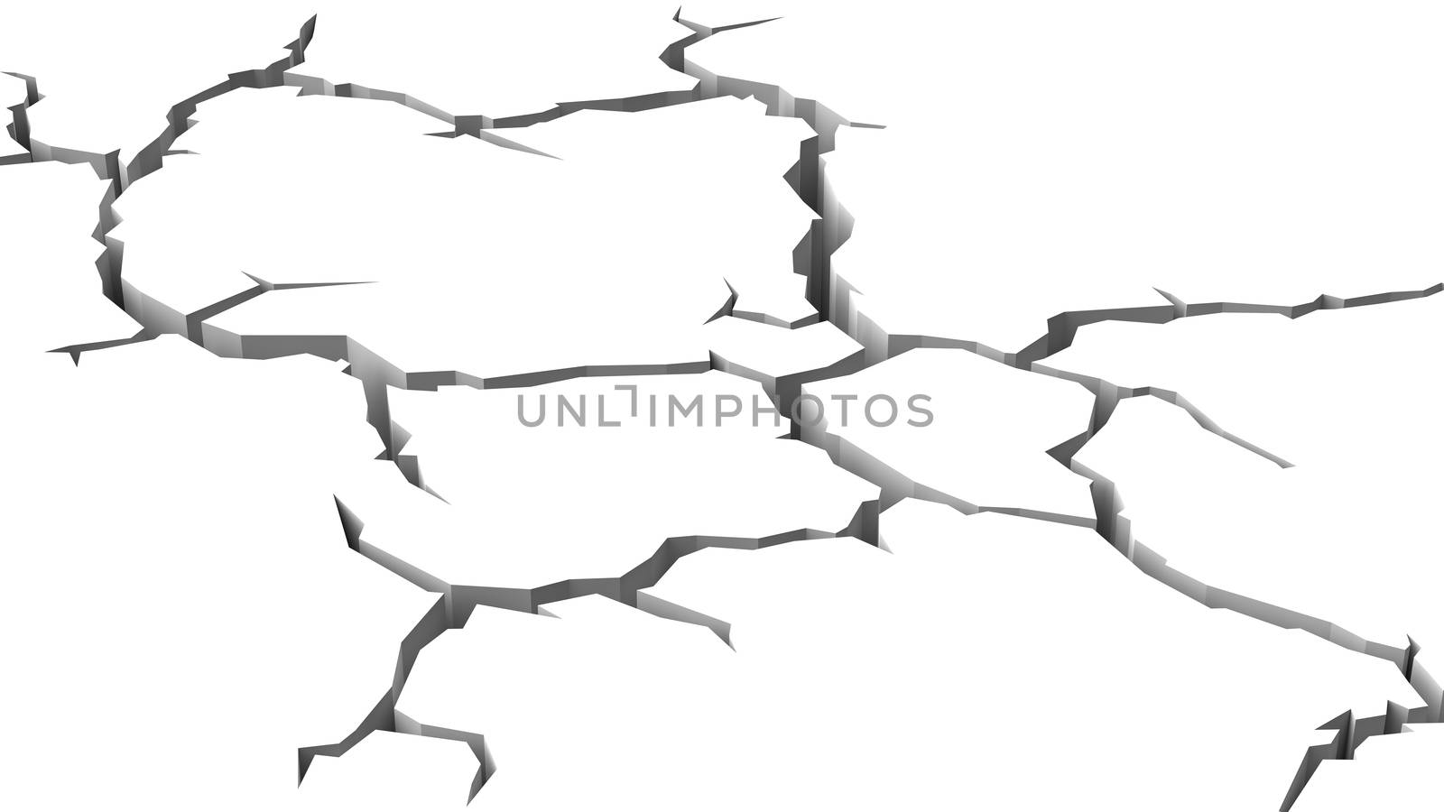 Crack in White Surface 3D Illustration