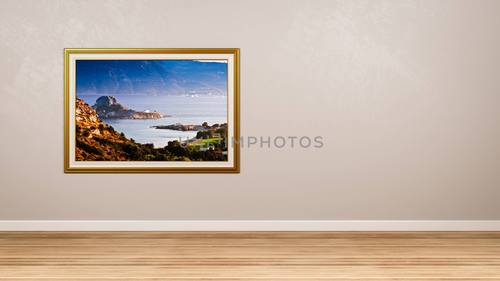 Kefalos Kos Island Picture Frame in the Room 3D Render