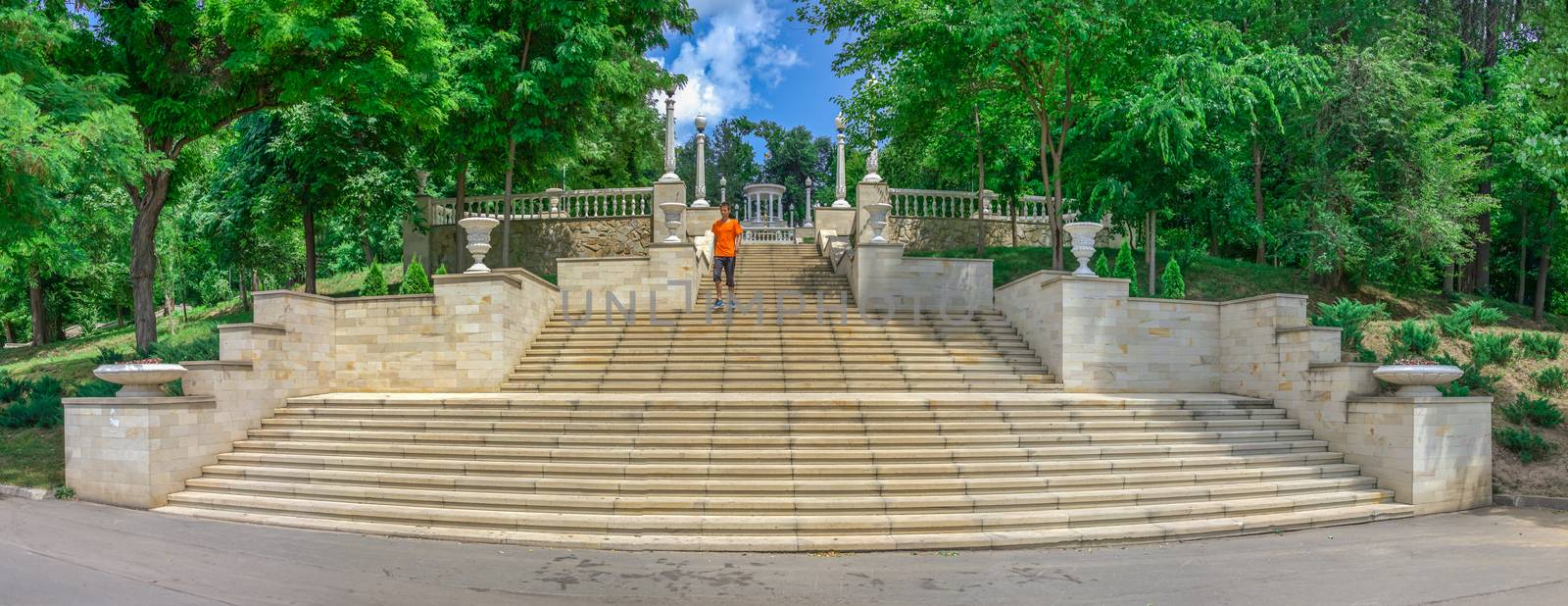 Chisinau, Moldova – 06.28.2019. Cascading stairs or Scara Cascadelor
near the Valea Morilor Lake in Chisinau, Moldova