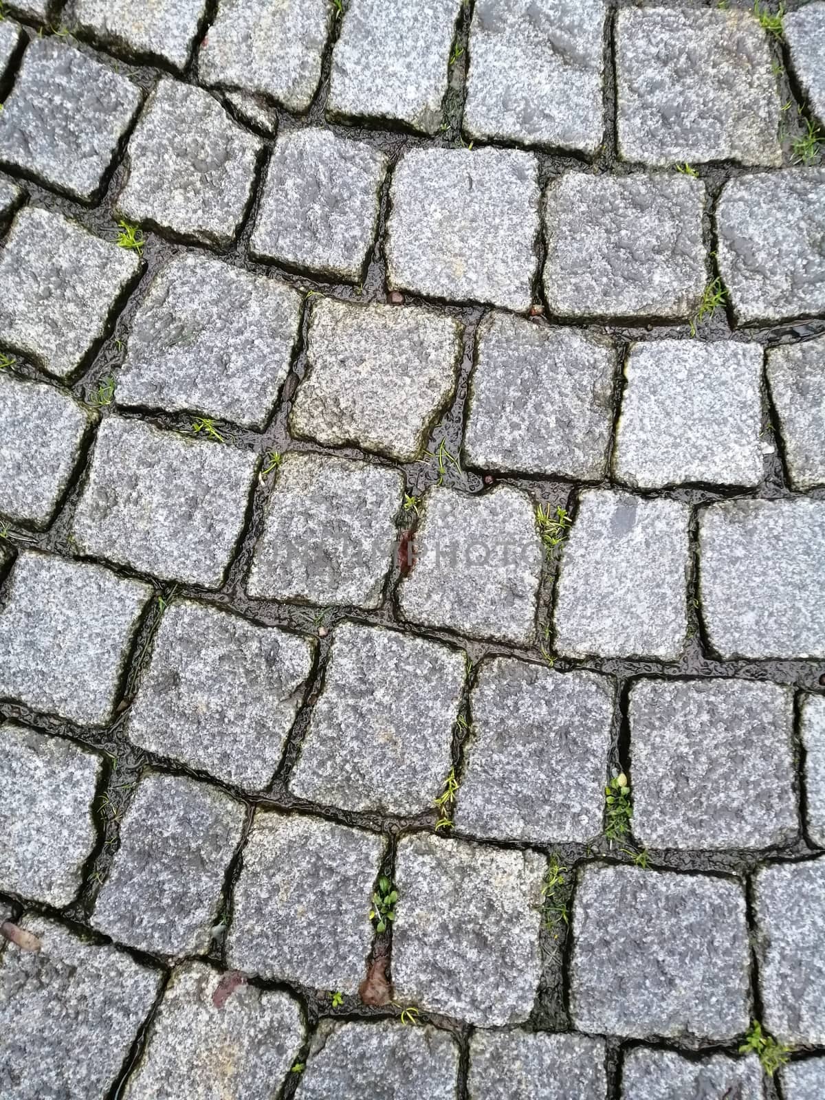 Road stone texture background, top view.Road of the old city.