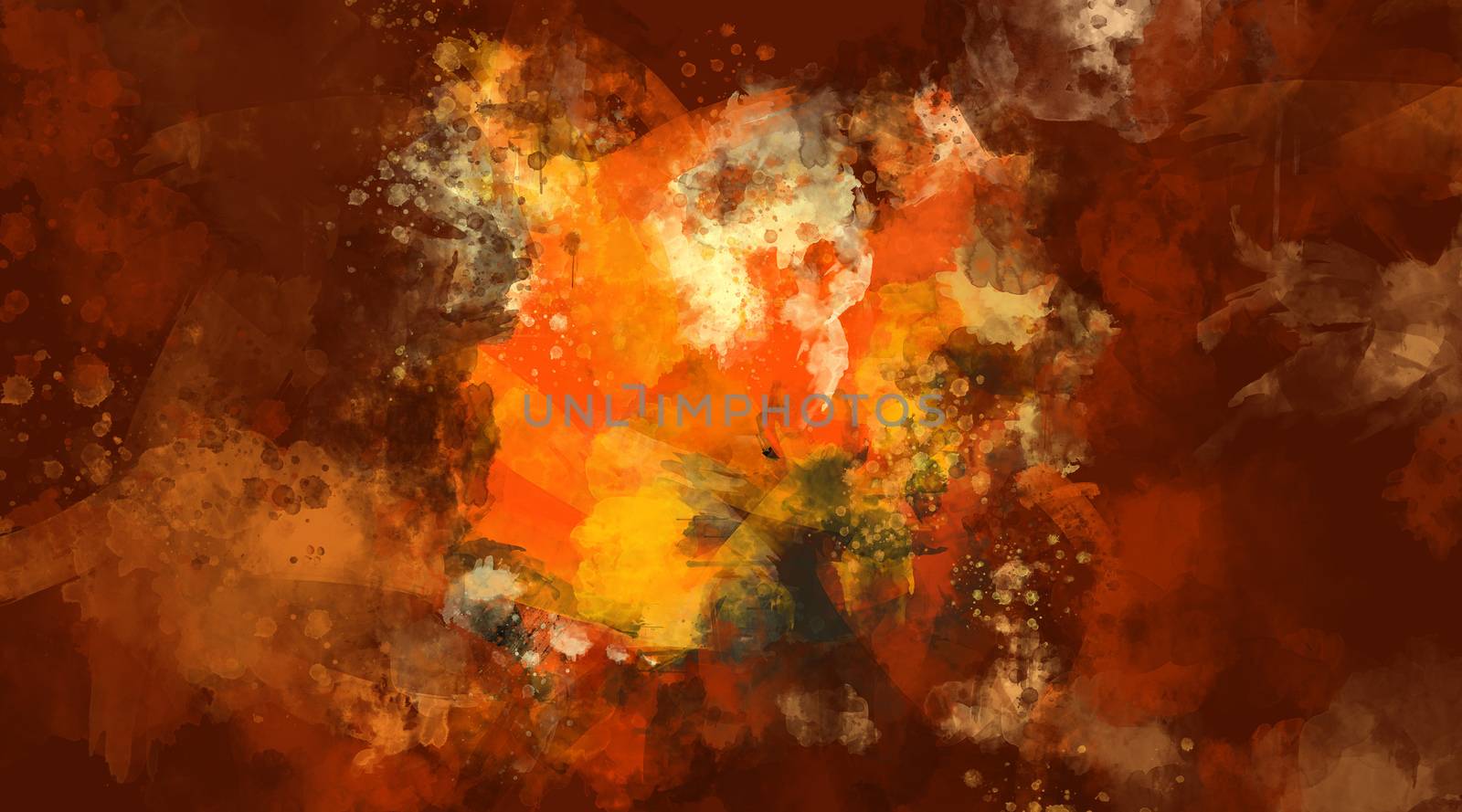 Abstract orange and brown watercolor background by ConceptCafe