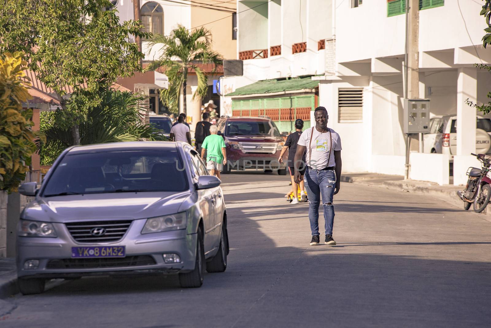 BAYAHIBE, DOMINICAN REPUBLIC 23 DECEMBER 2019: Bayahibe people on street