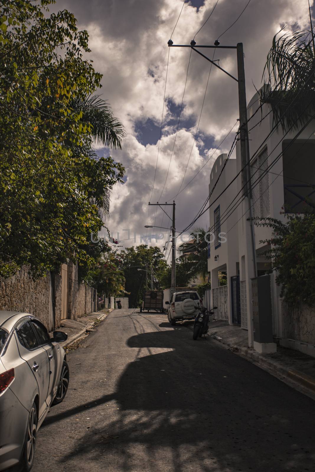 BAYAHIBE, DOMINICAN REPUBLIC 23 DECEMBER 2019: Bayahibe city street in Dominican Republic