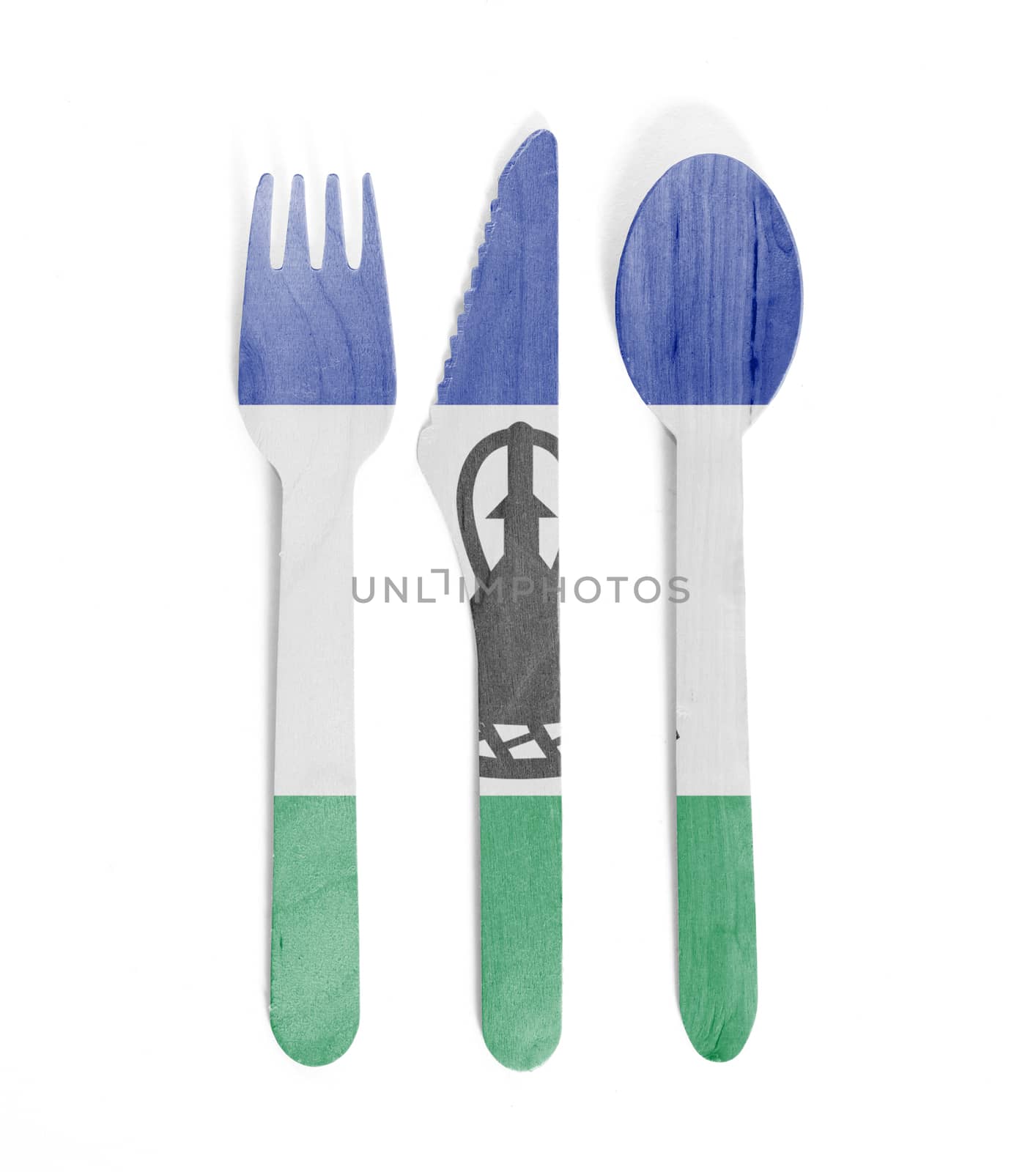 Eco friendly wooden cutlery - Plastic free concept - Flag of Les by michaklootwijk