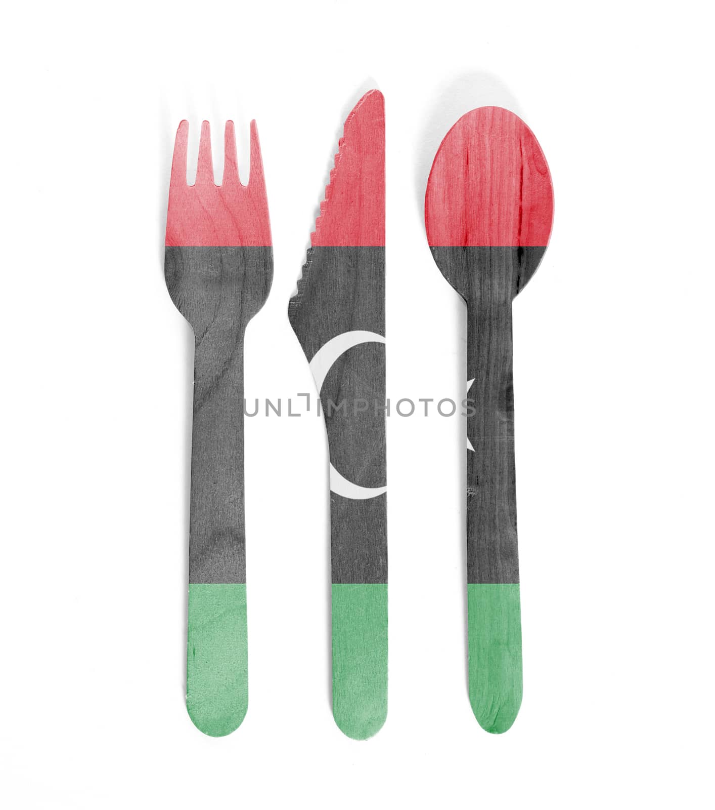 Eco friendly wooden cutlery - Plastic free concept - Flag of Lib by michaklootwijk