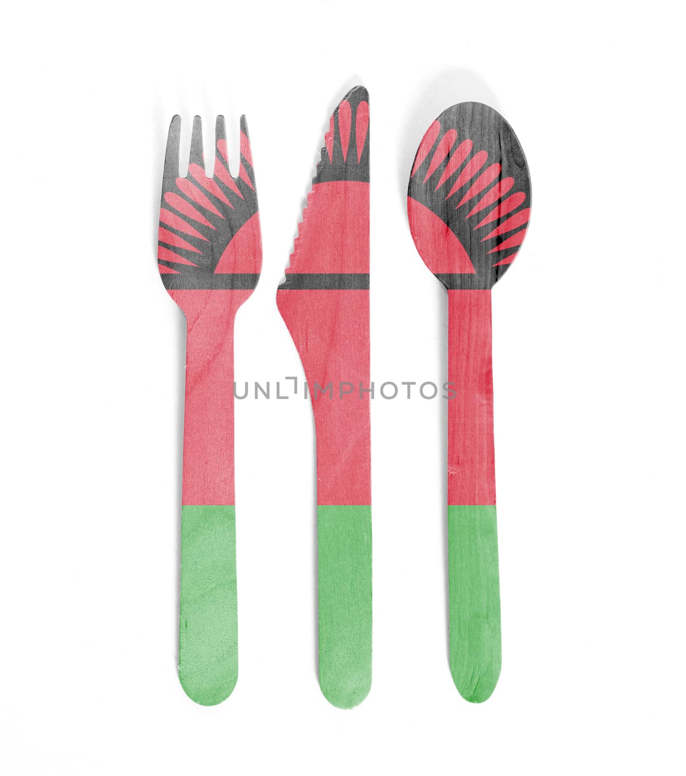 Eco friendly wooden cutlery - Plastic free concept - Flag of Mal by michaklootwijk