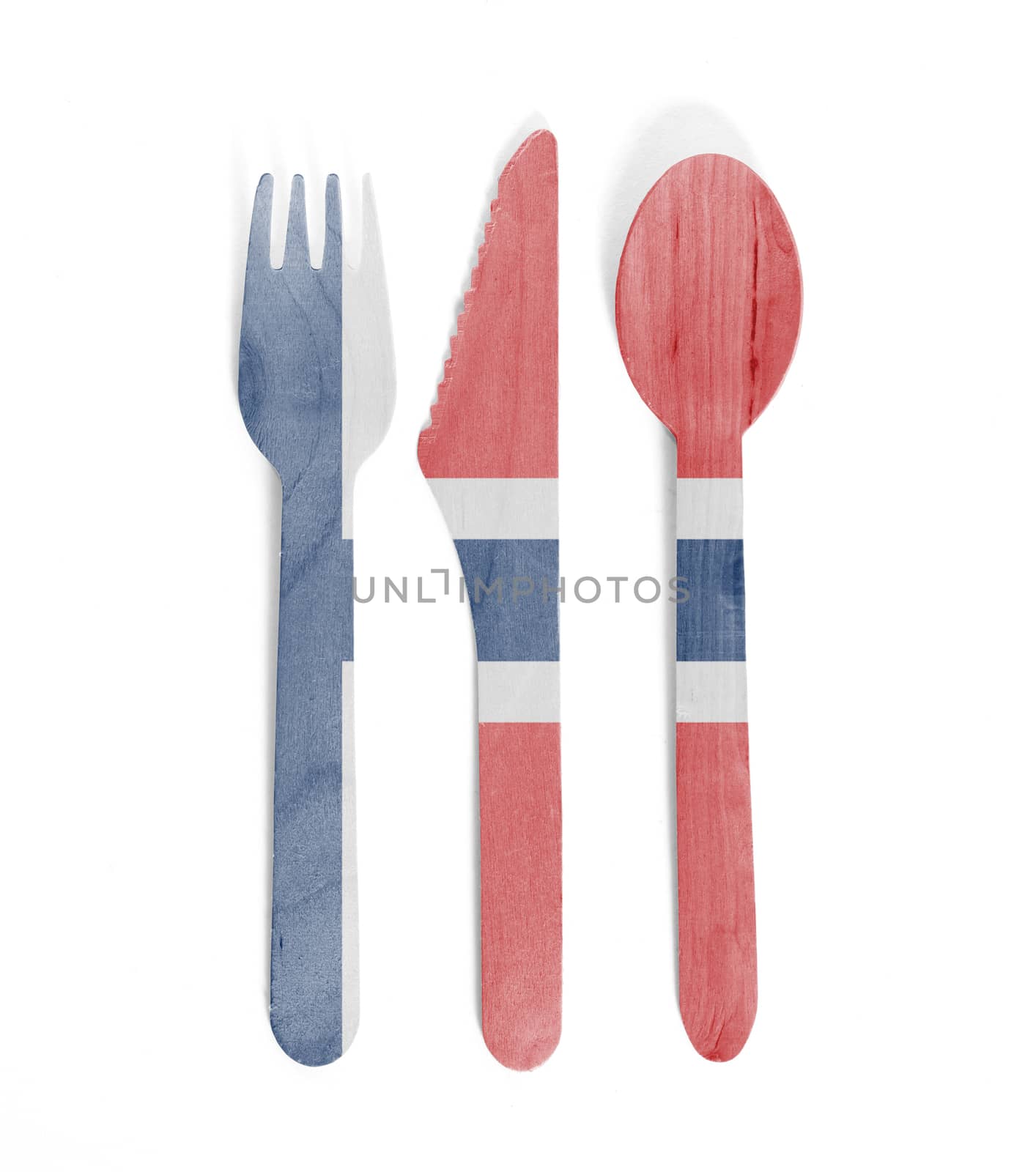 Eco friendly wooden cutlery - Plastic free concept - Flag of Nor by michaklootwijk