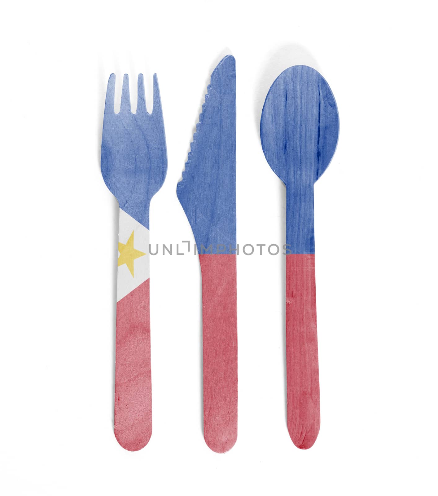 Eco friendly wooden cutlery - Plastic free concept - Flag of Phi by michaklootwijk