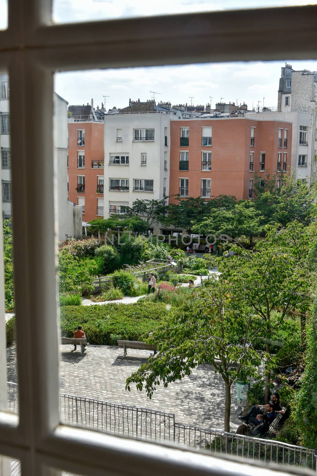 visit of Paris, Seine quay and Eiffel tower, walk in the parks of the capital of France in summer