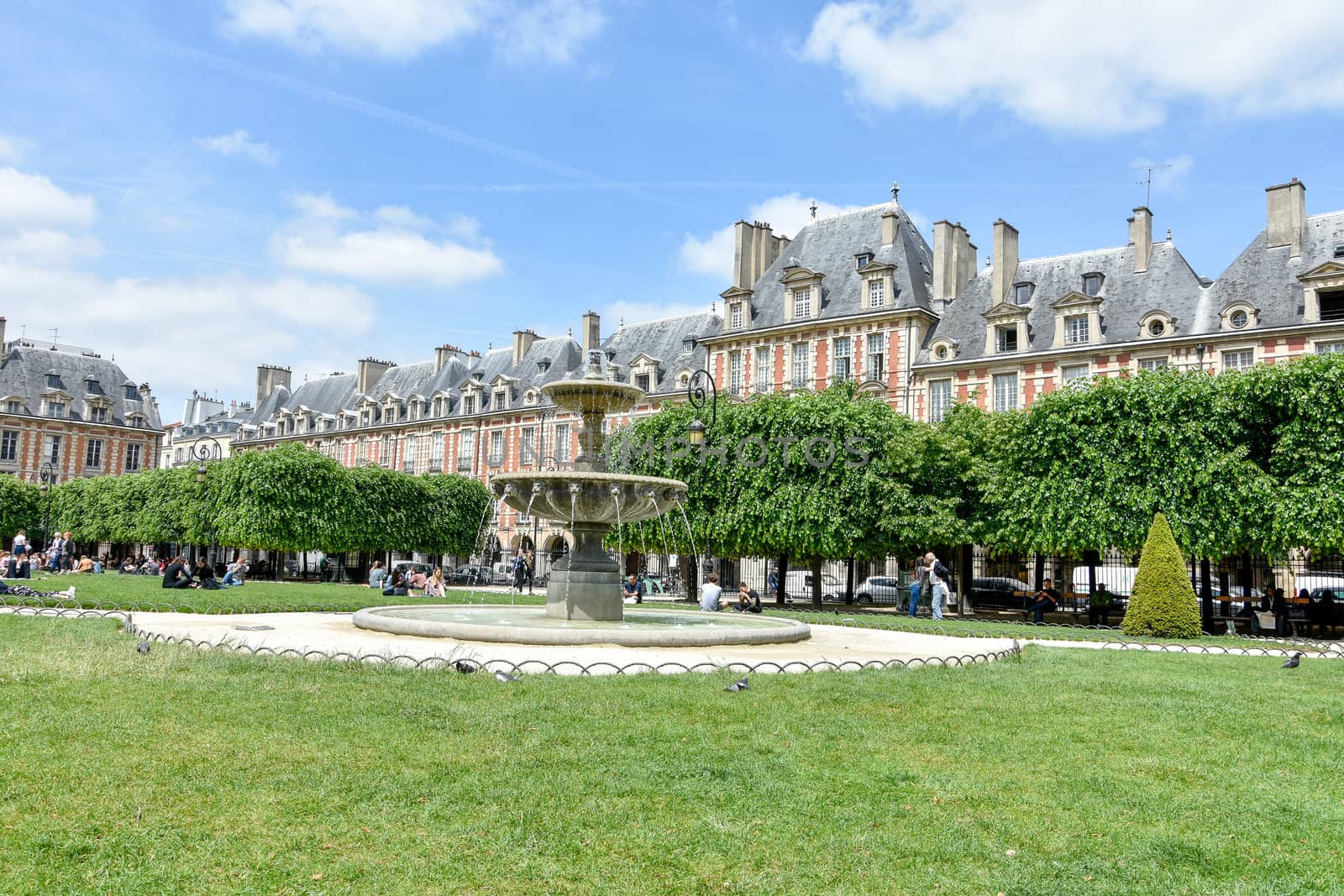 visit of Paris, Seine quay and Eiffel tower, walk in the parks of the capital of France in summer