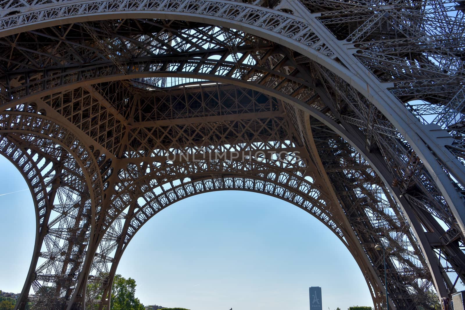 visit of Paris, Seine quay and Eiffel tower, walk in the parks of the capital of France in summer