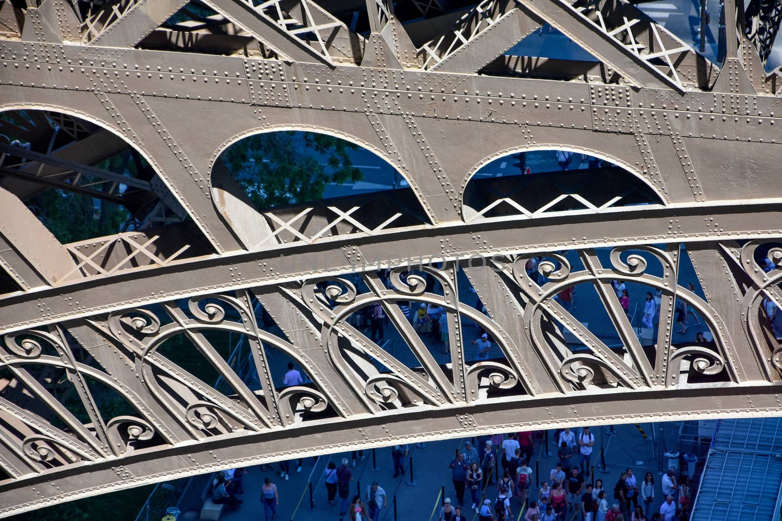 visit of Paris, Seine quay and Eiffel tower, walk in the parks of the capital of France in summer