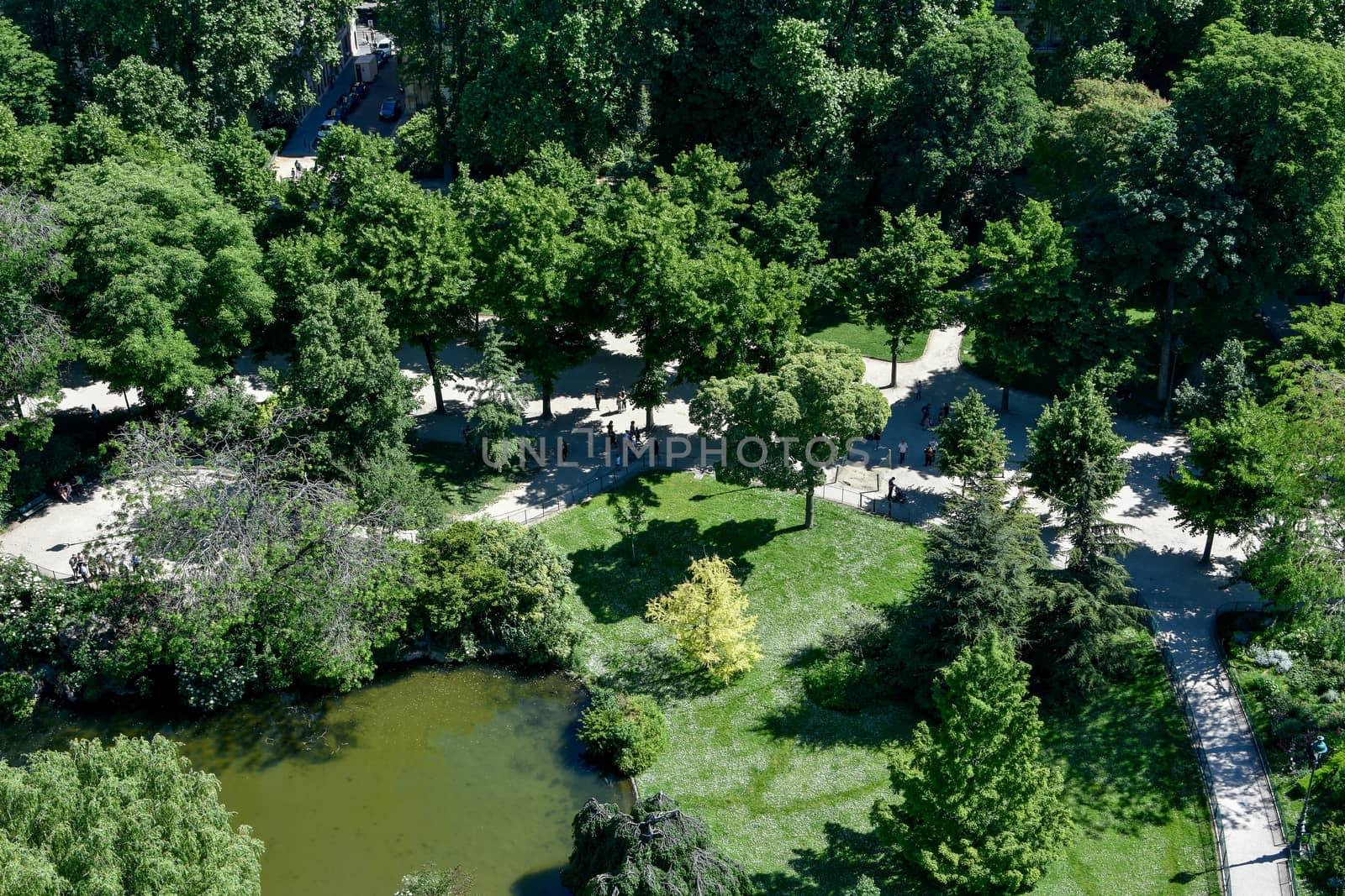 visit of Paris, Seine quay and Eiffel tower, walk in the parks of the capital of France in summer