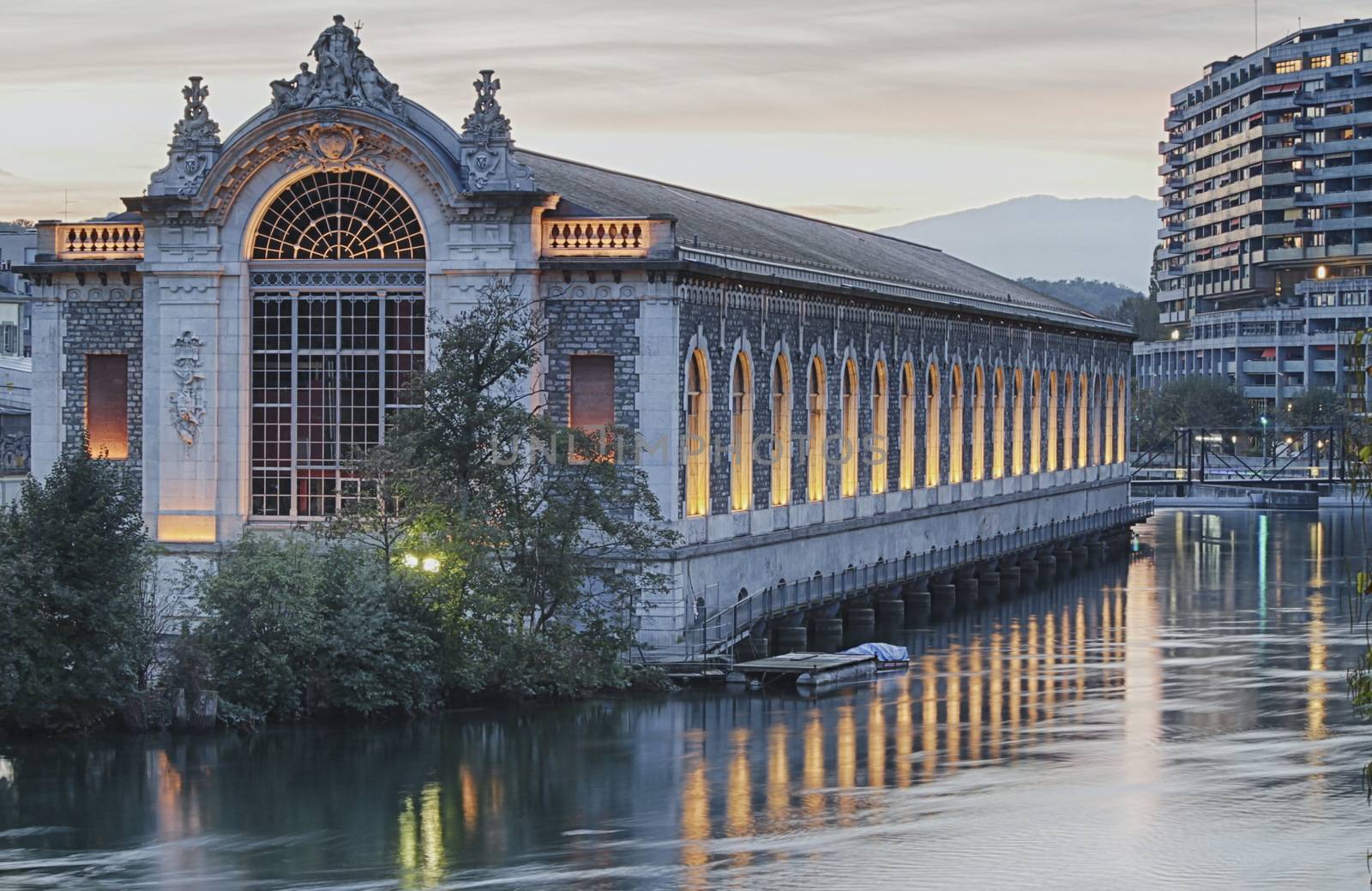 very nice view of the building of the submitting forces in Geneva in Switzerland by mariephotos