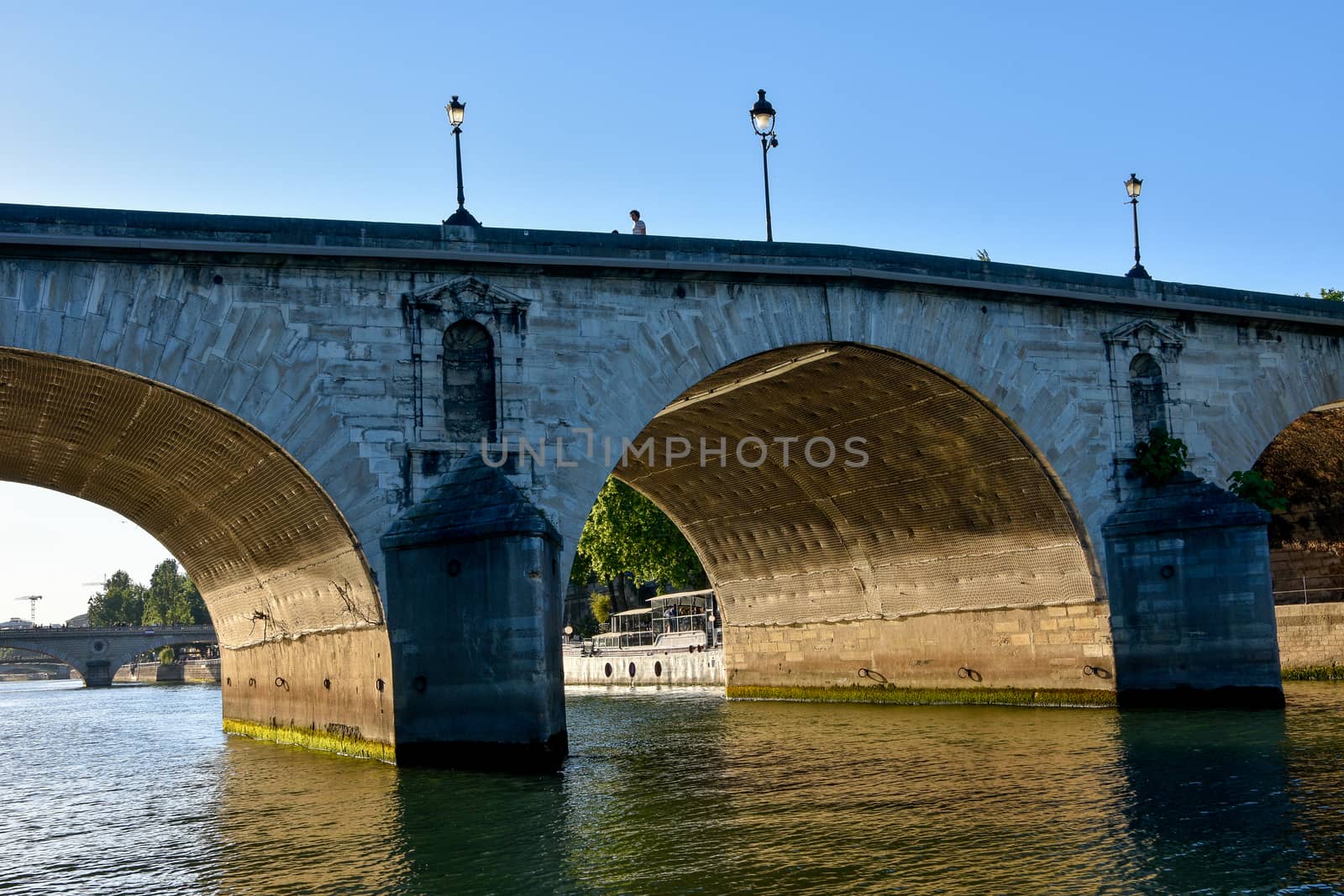 visit of Paris, Seine quay and Eiffel tower, walk in the parks of the capital of France in summer