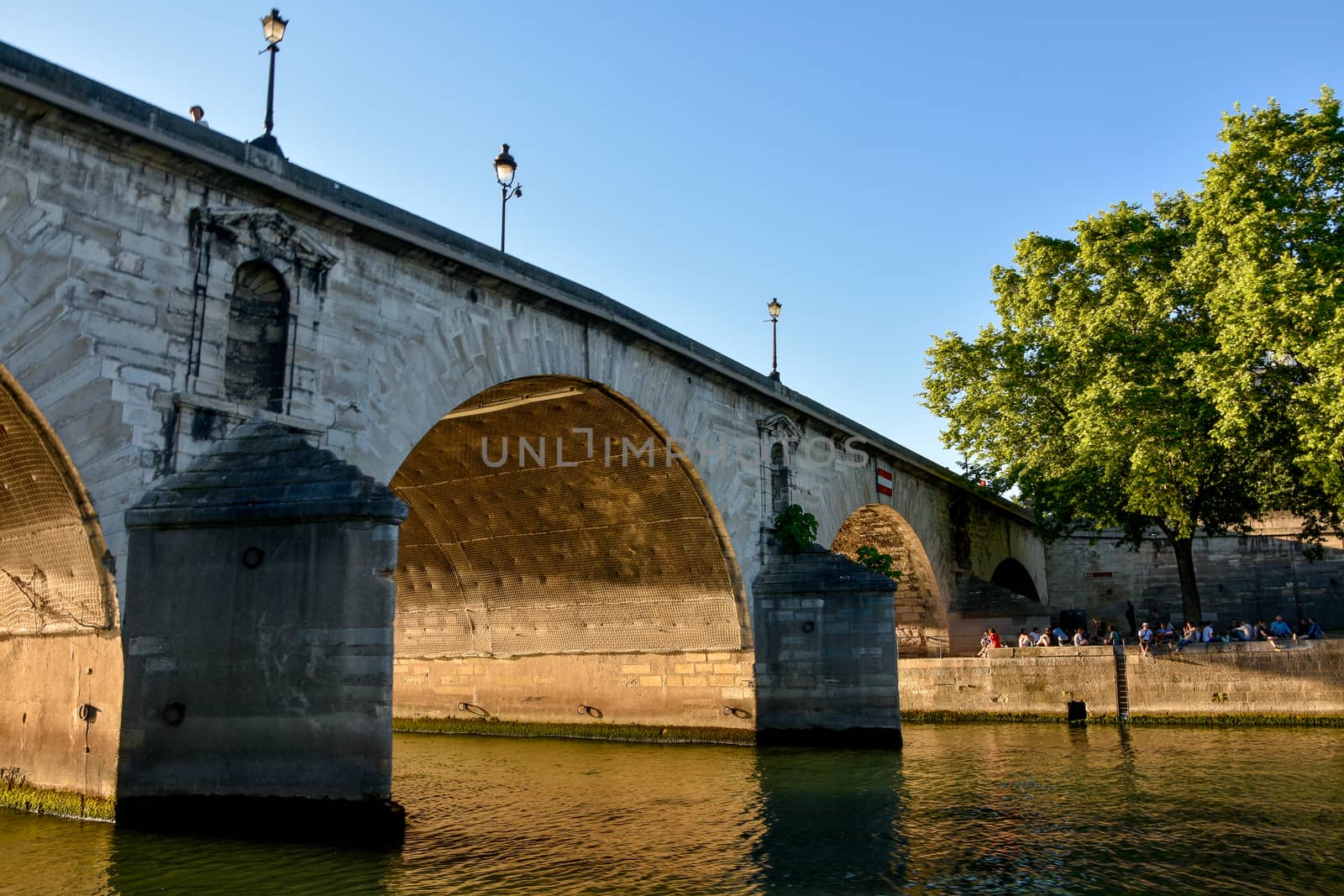 visit of Paris, Seine quay and Eiffel tower, walk in the parks of the capital of France in summer