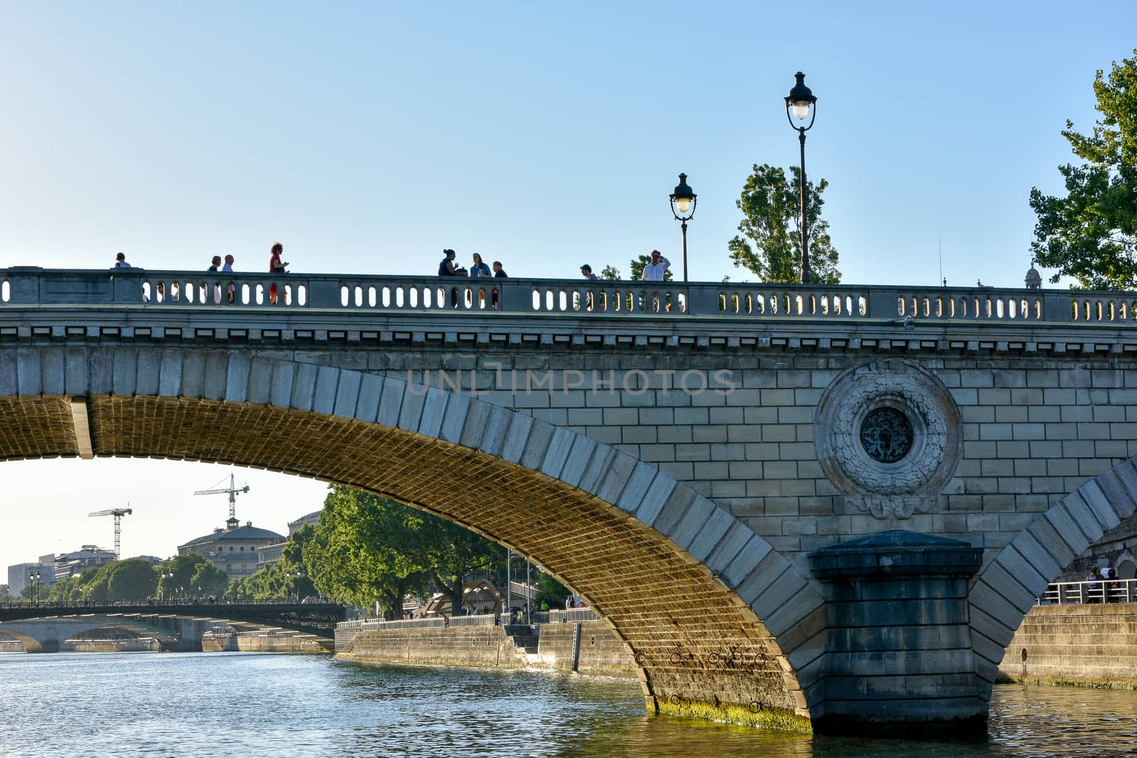 visit of Paris, Seine quay and Eiffel tower, walk in the parks of the capital of France in summer