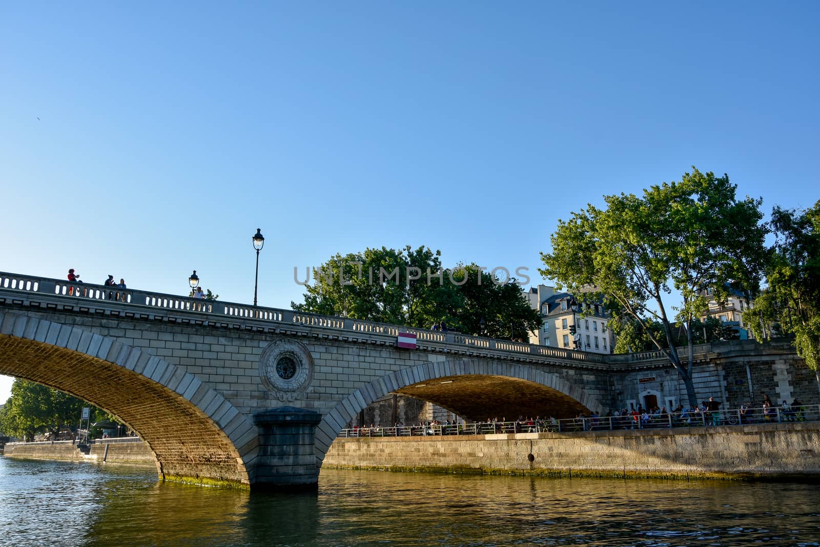 visit of Paris, Seine quay and Eiffel tower, walk in the parks of the capital of France in summer