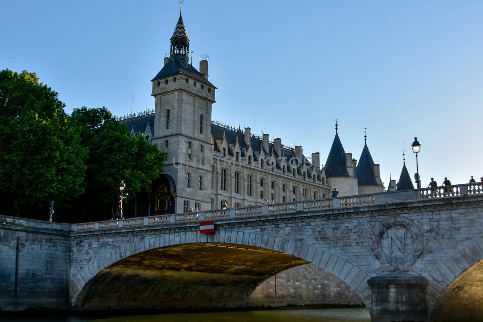 visit of Paris, Seine quay and Eiffel tower, walk in the parks of the capital of France in summer