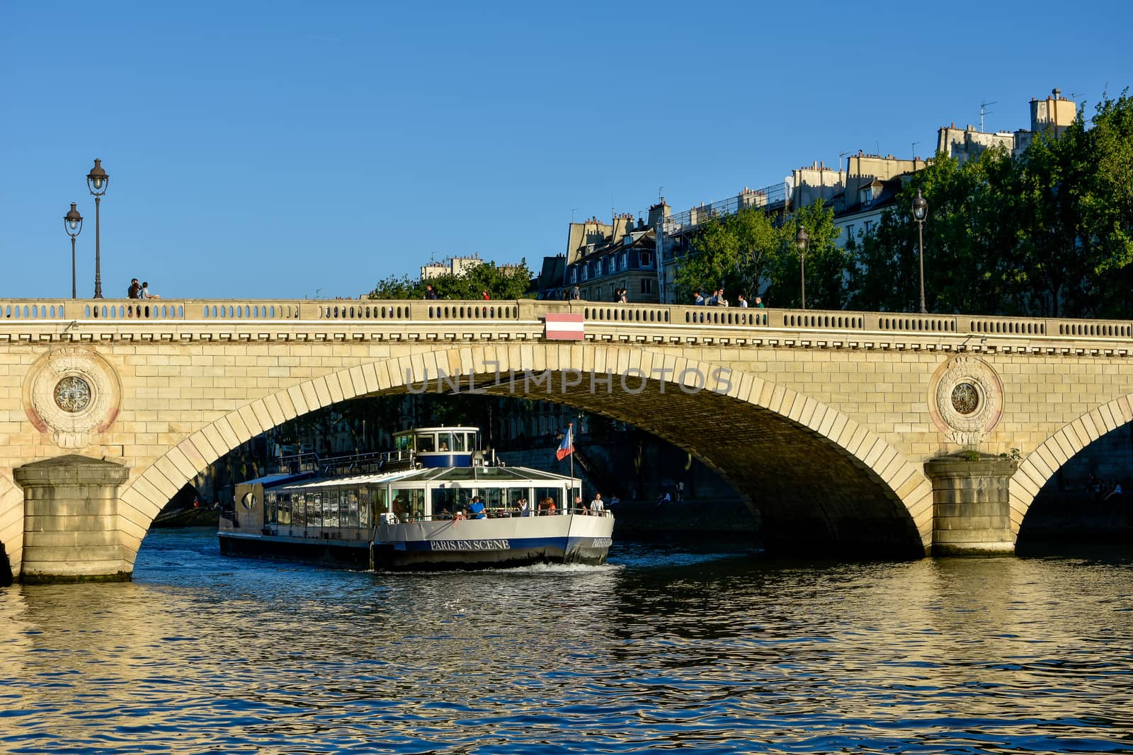 visit of Paris, Seine quay and Eiffel tower, walk in the parks of the capital of France in summer