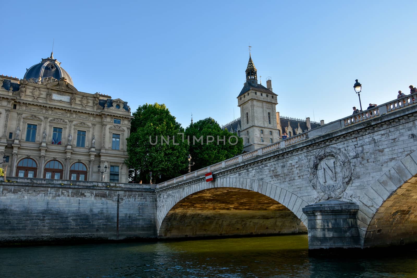 visit of Paris, Seine quay and Eiffel tower, walk in the parks of the capital of France in summer