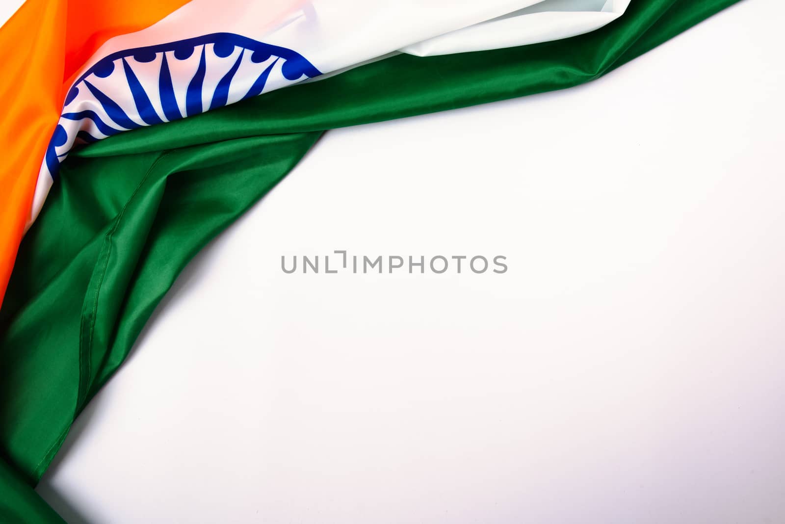 Indian republic day, flat lay top view, Indian tricolor flag by Sorapop