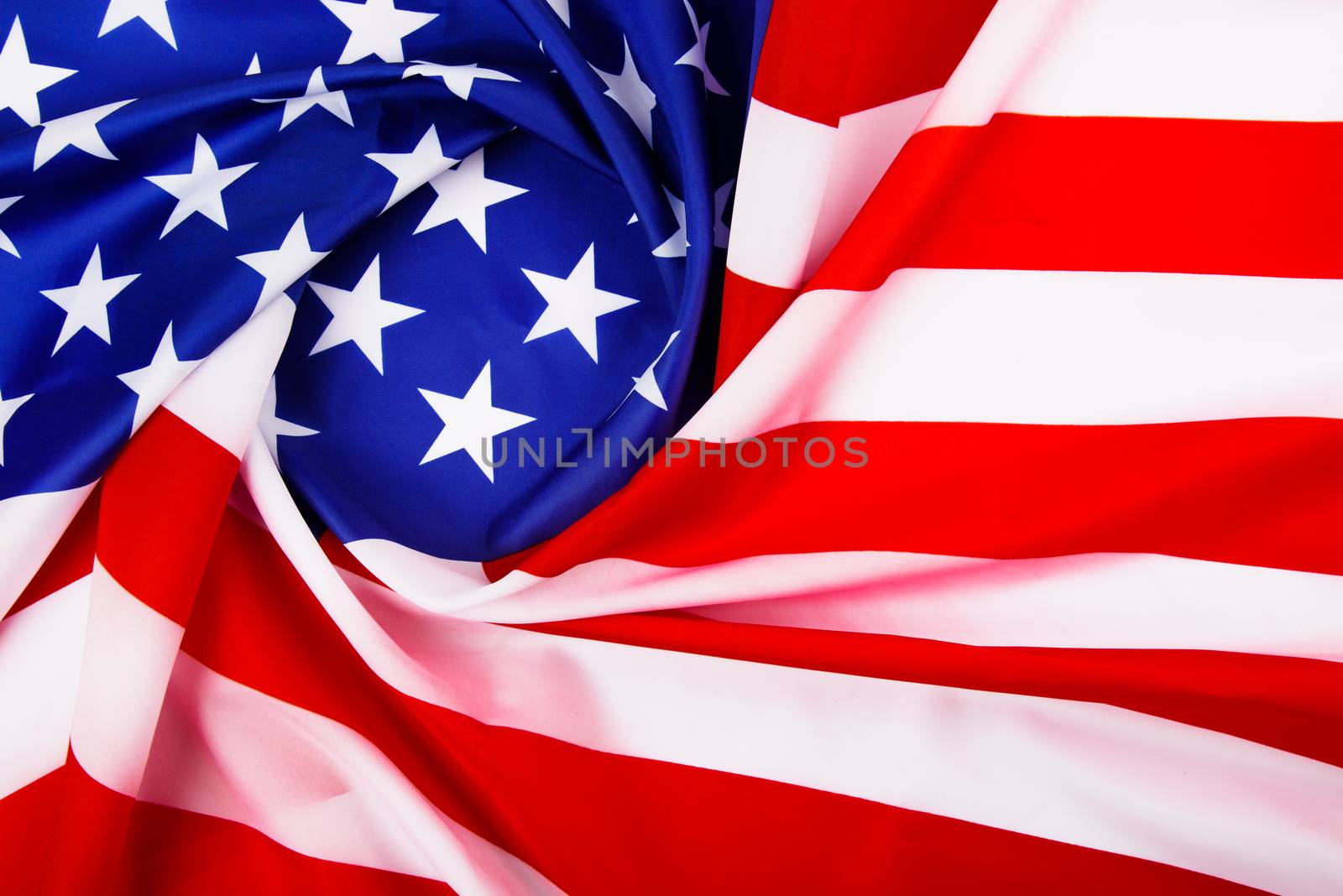 President's Day Concept, flat lay top view, America Flag background with copy space for your text