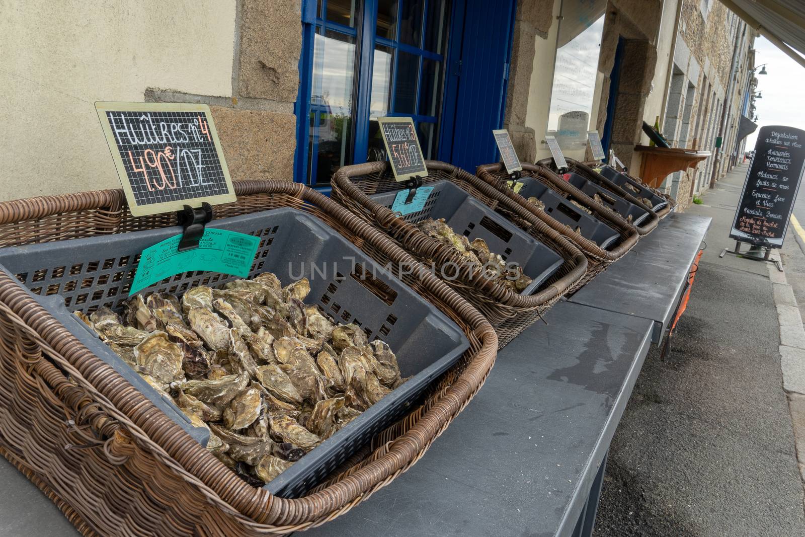 Healthy sea food in france sea shore vacation of Britanny trave