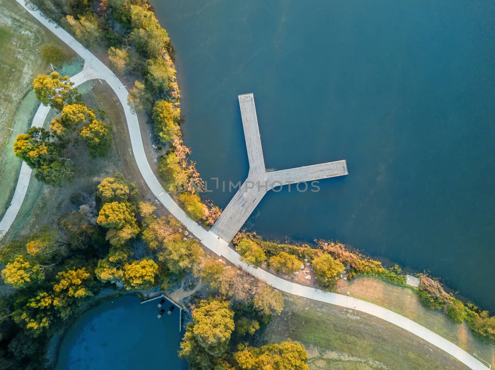 Looking down onto Y Jetty on the lake by lovleah