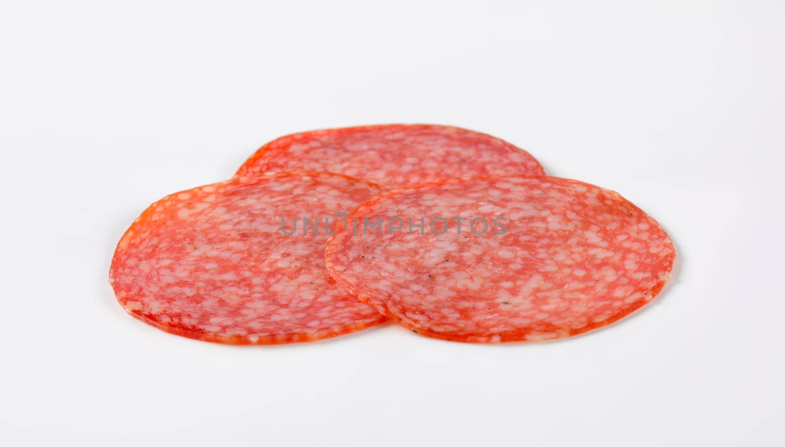 Thin slices of Hungarian salami