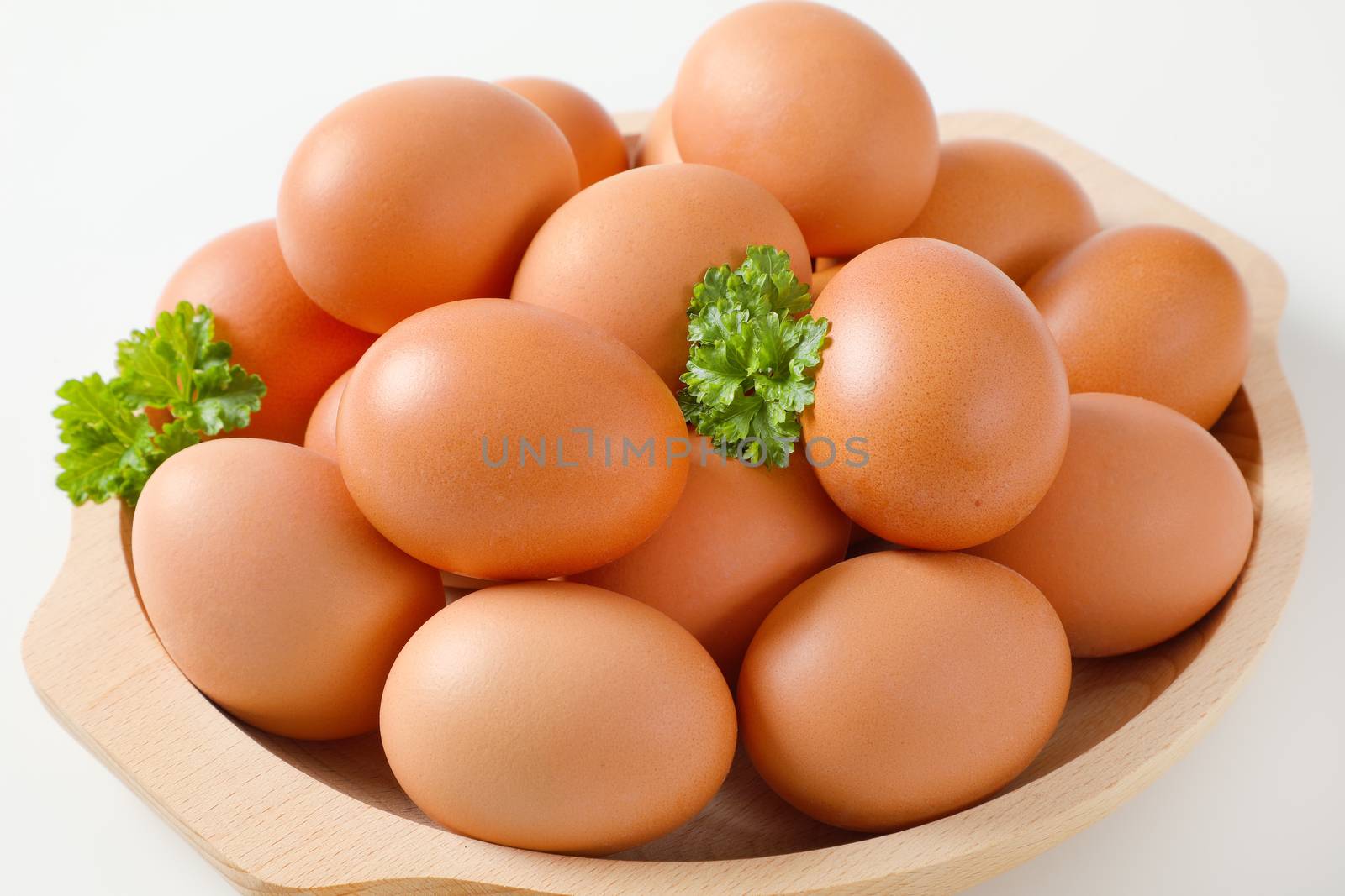 Fresh brown eggs by Digifoodstock