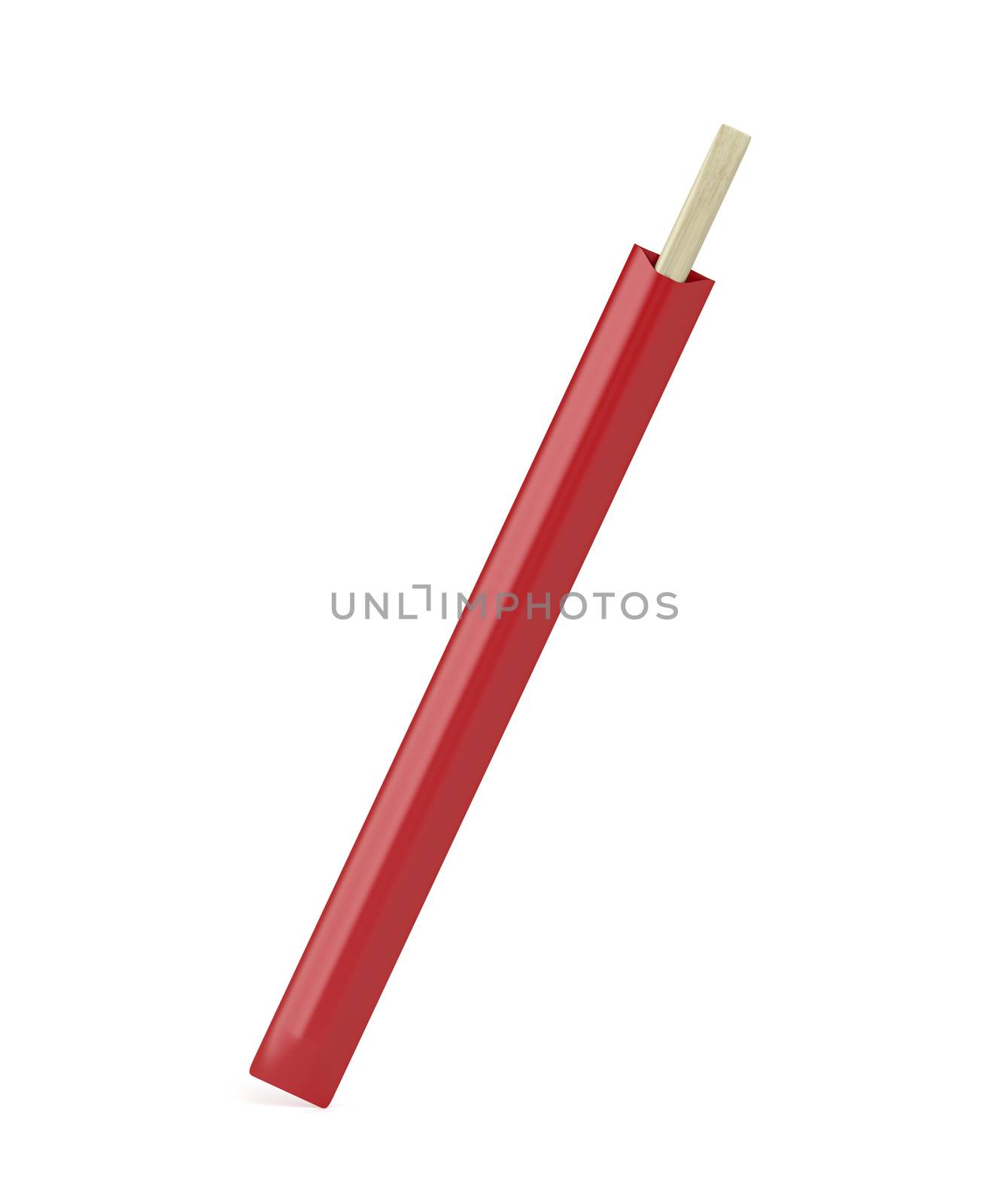 Wood chopsticks with red paper sleeve by magraphics