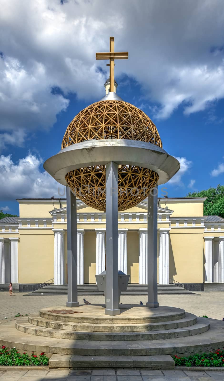 Chisinau, Moldova – 06.28.2019. Cathedral of the Nativity in the Chisinau Cathedral Park, Moldova, on a sunny summer day