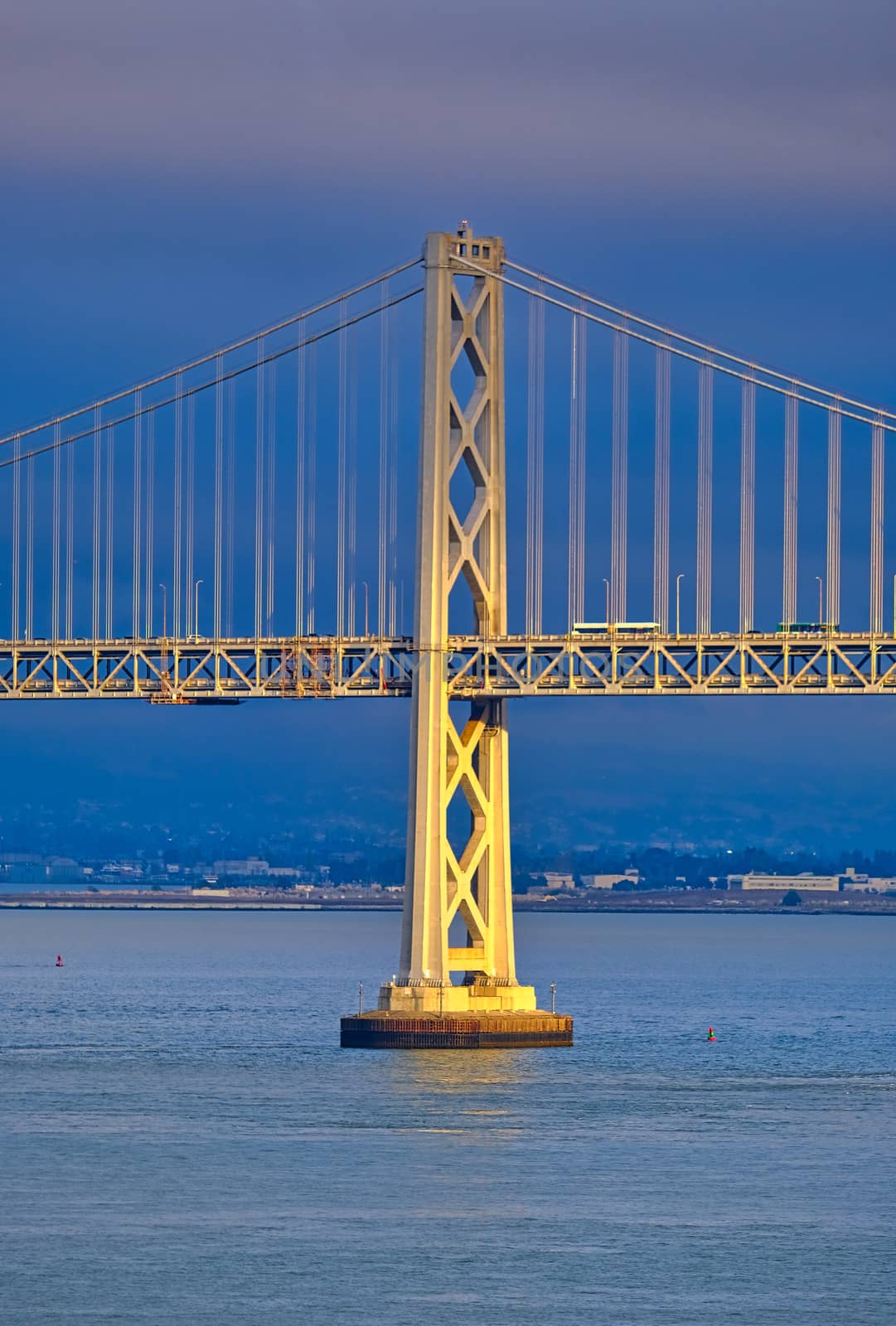 Golden Afternoon Light on Bay Bridge Support