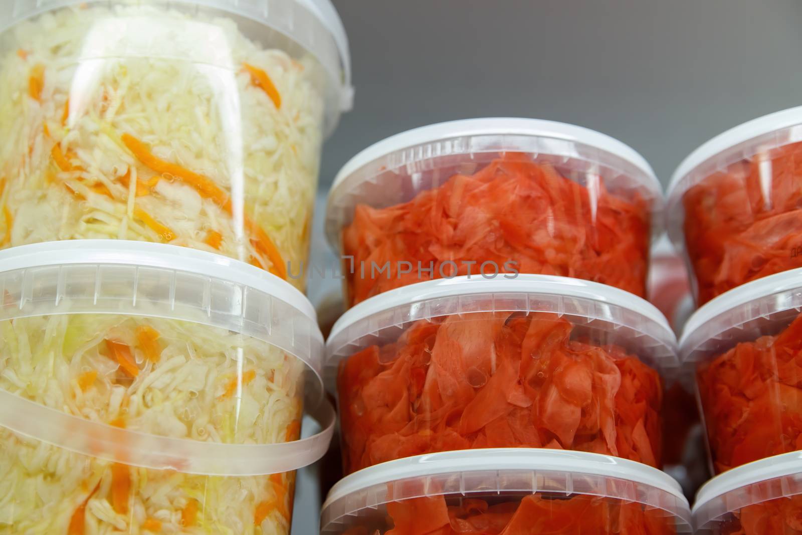 Preserved food, marinated fermented and pickled vegetables in jars by bonilook
