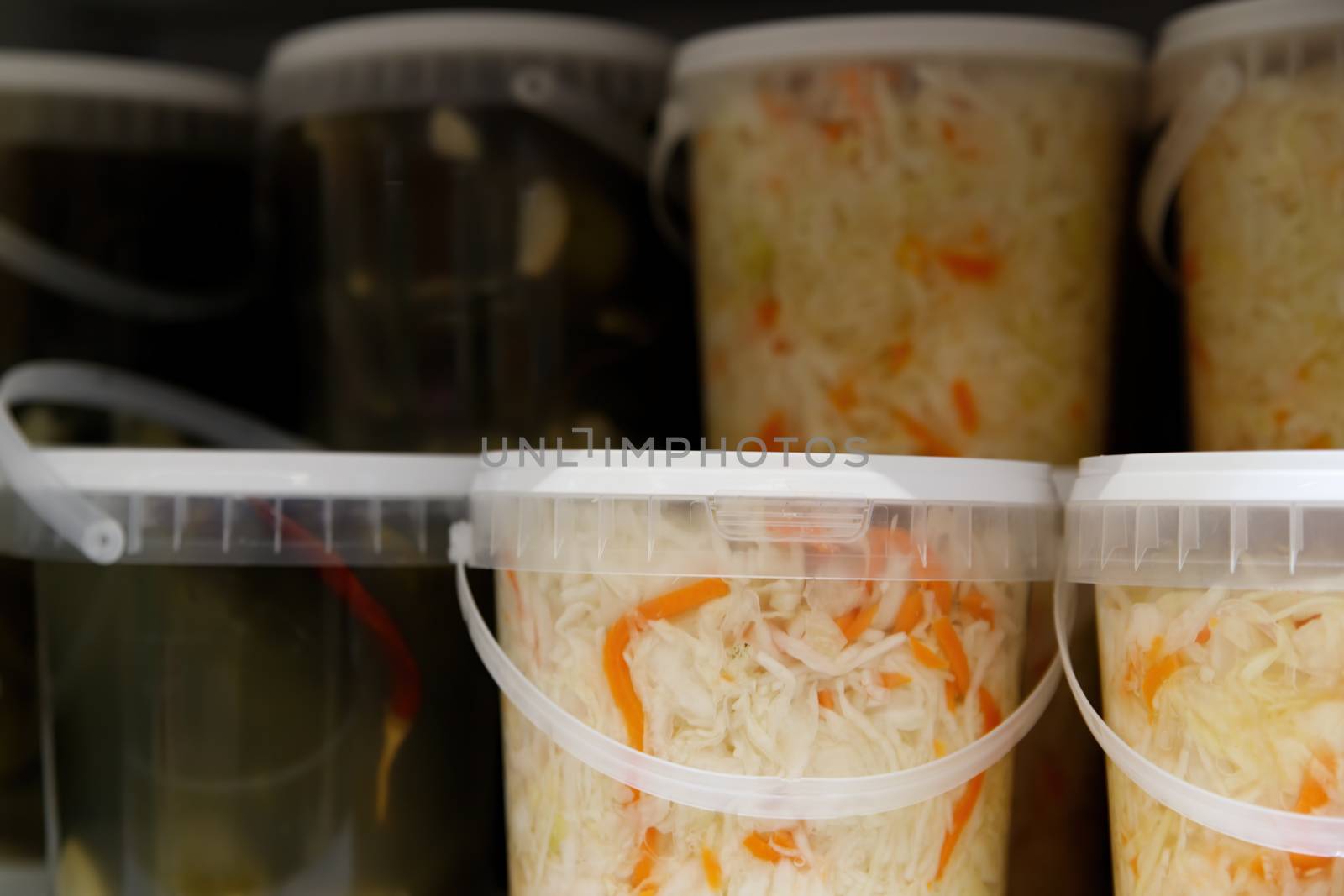 Preserved food, marinated fermented and pickled vegetables in jars by bonilook