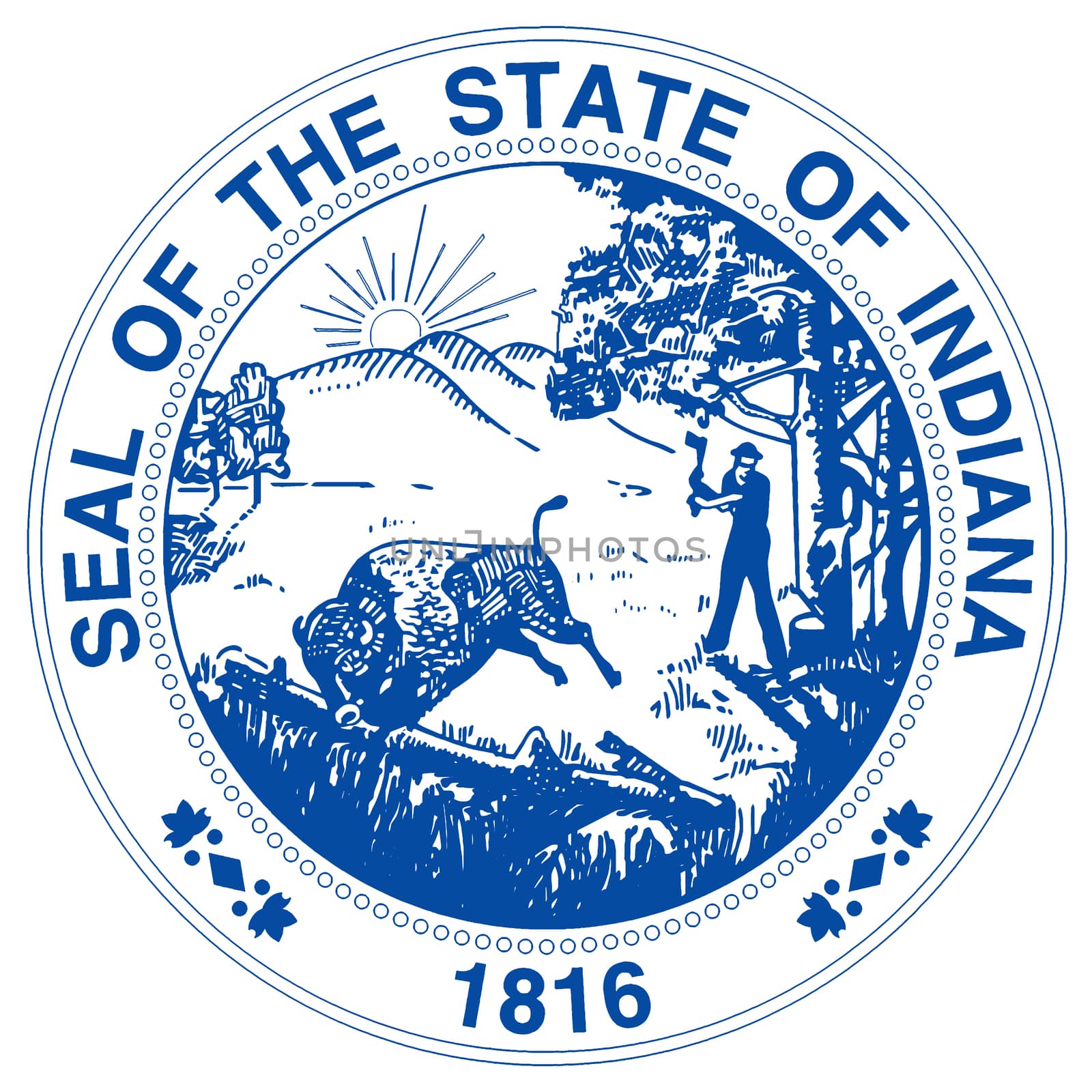 The great seal of the state of Indiana