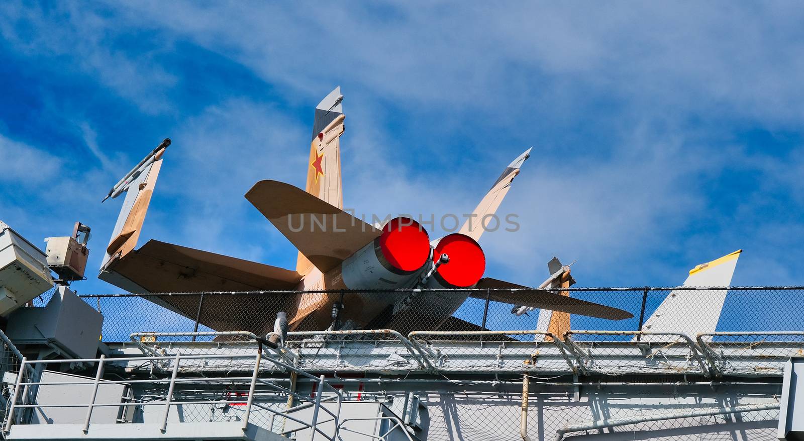 Fighter Jet on Deck of Aircraft Carrier Midway in San Diego