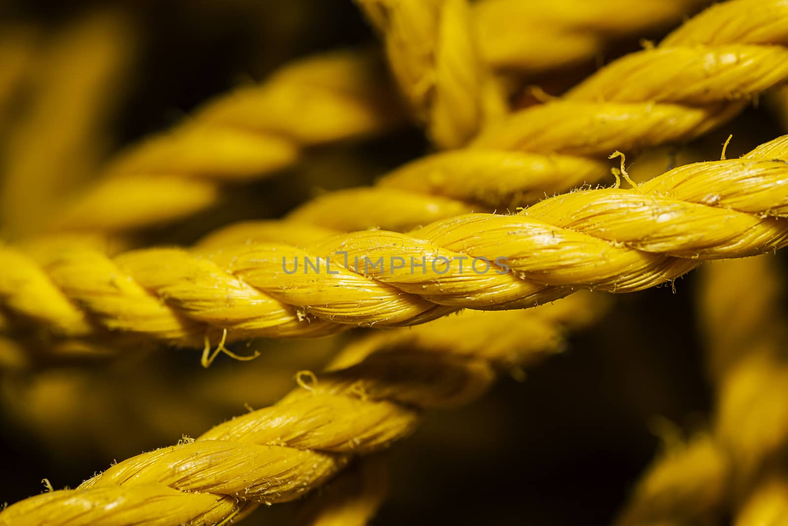 multiple strain of yellow construction nylon rope