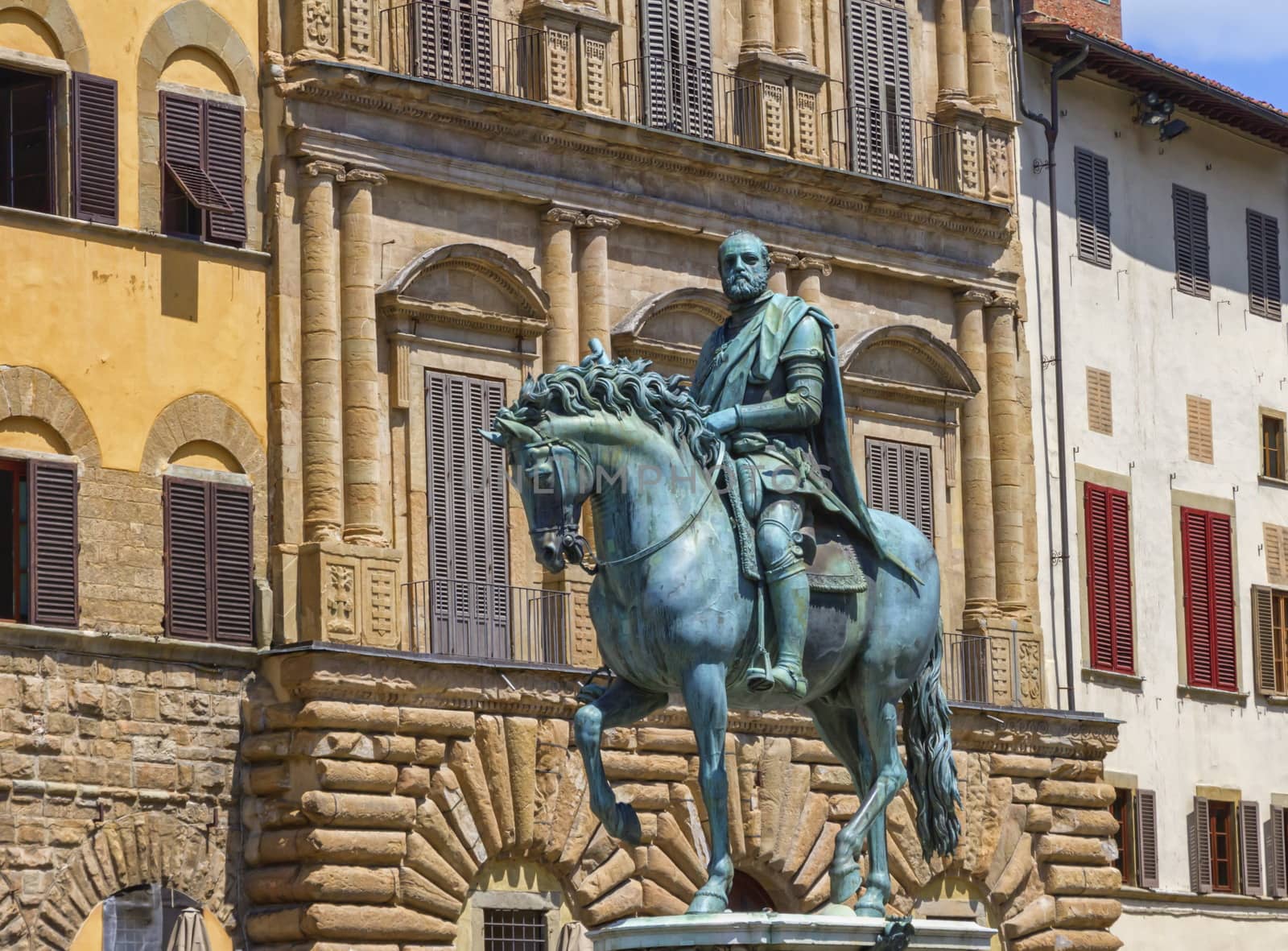 Equestrian statue of Cosimo I in Signoria Square of Florence, Italy by Elenaphotos21