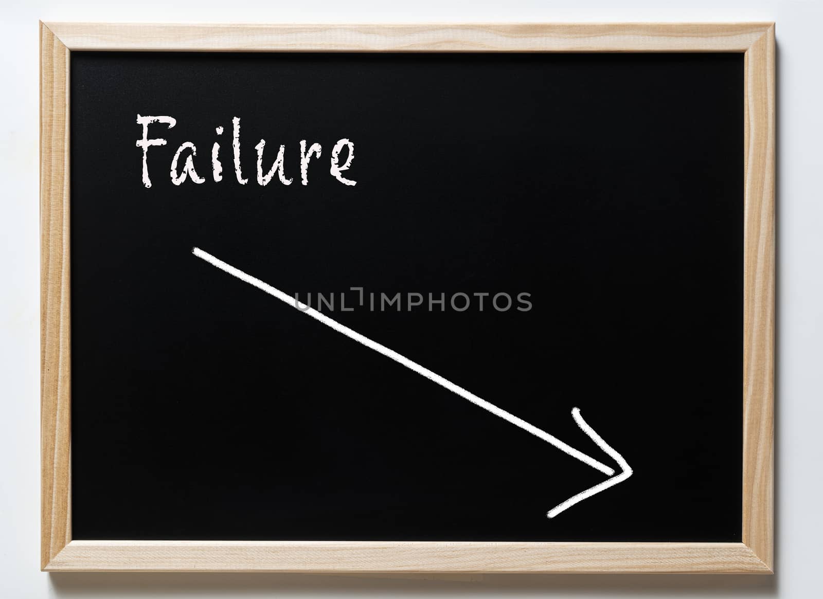 a blackboard with written  the word failure