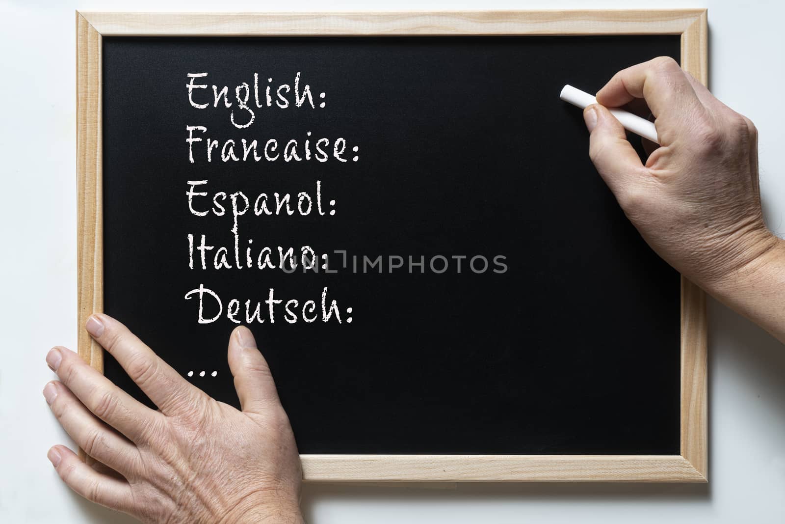 a blackboard with written some languages