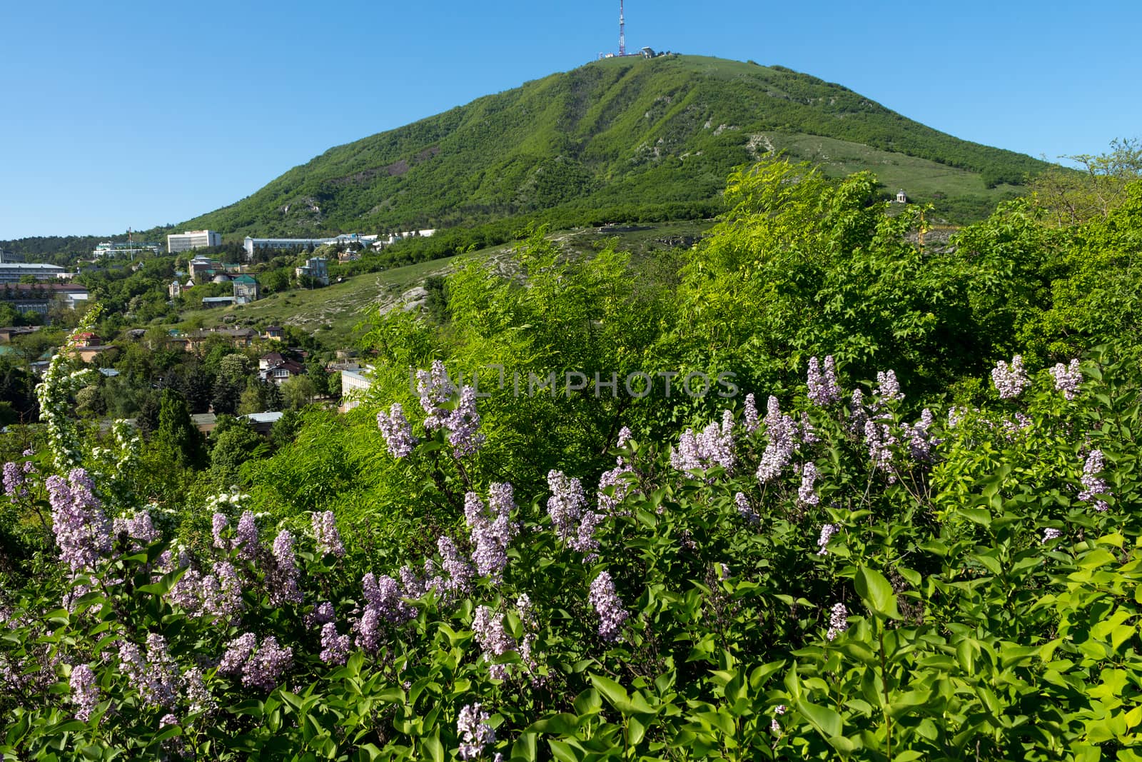 View of the majestic Mount Mashuk from Pyatigorsk ,Northern Caucasus,Russia.