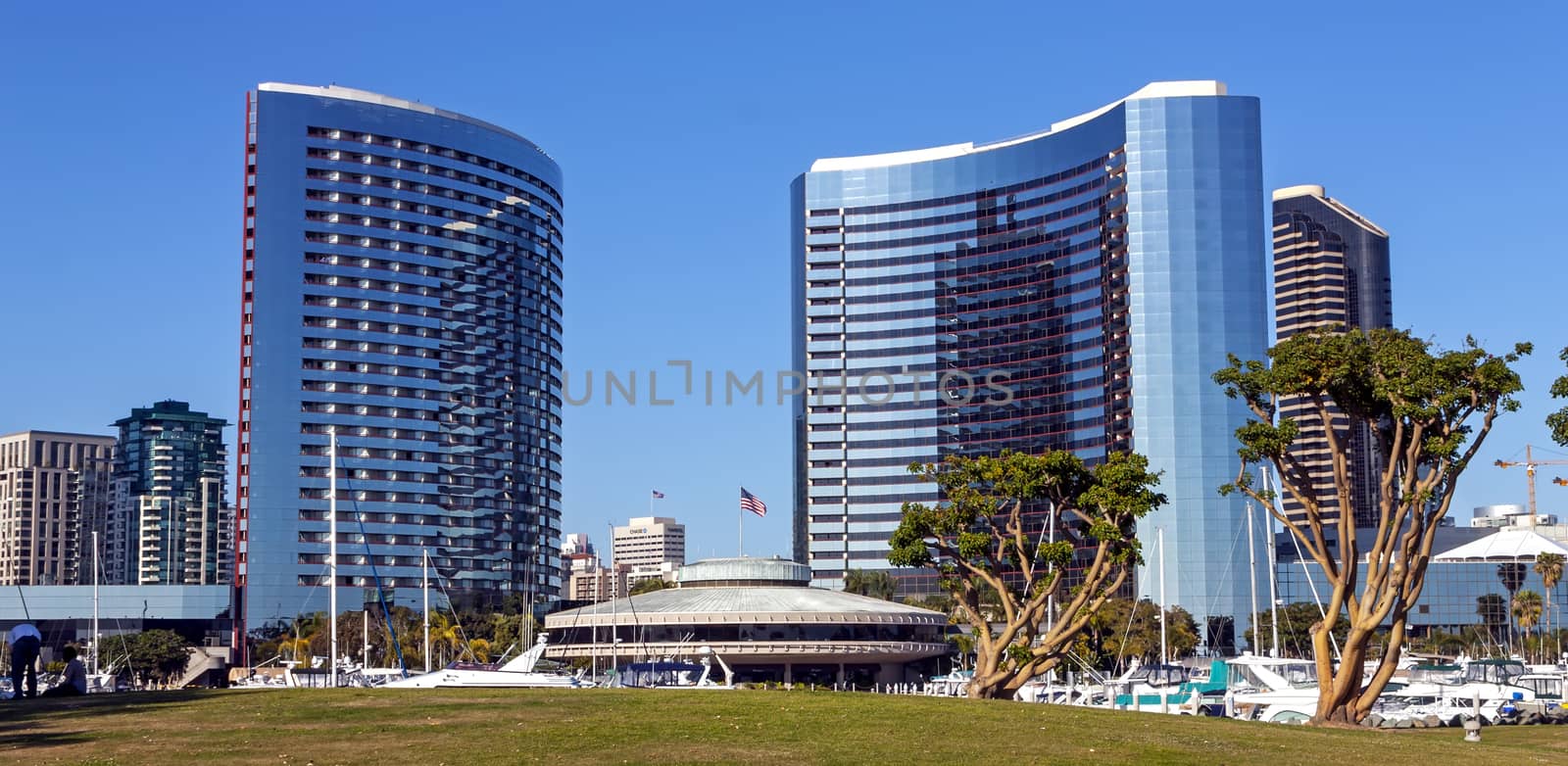 SAN DIEGO,CA - APRIL 07,2014 :A View on hotel Marriott in San Diego,California,United States of America.